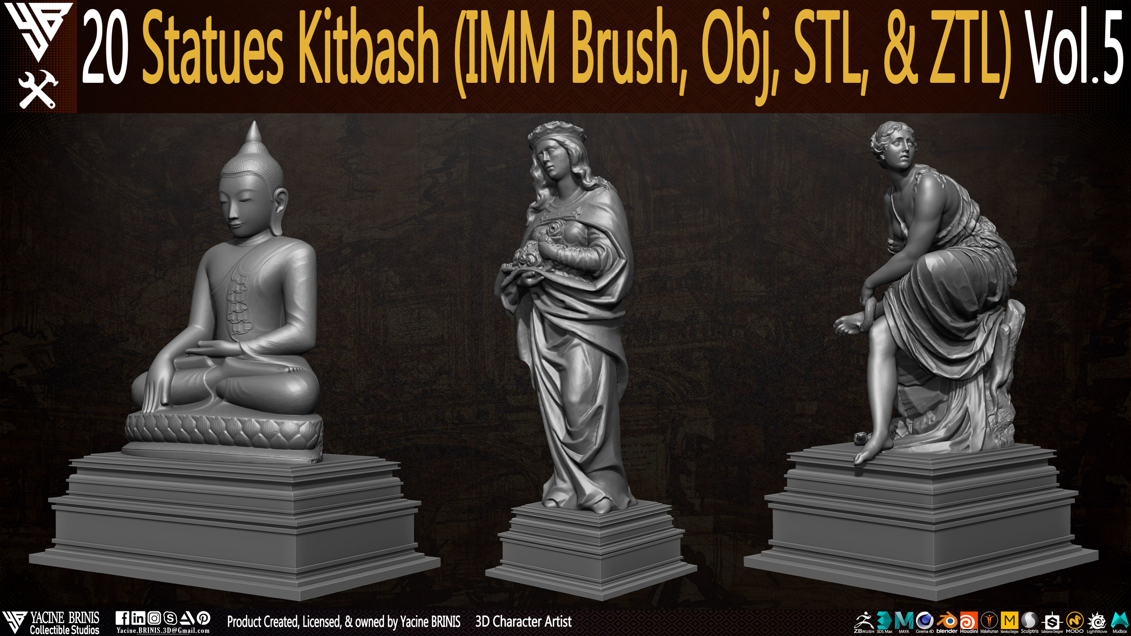 Statues Kitbash by yacine brinis Set 24