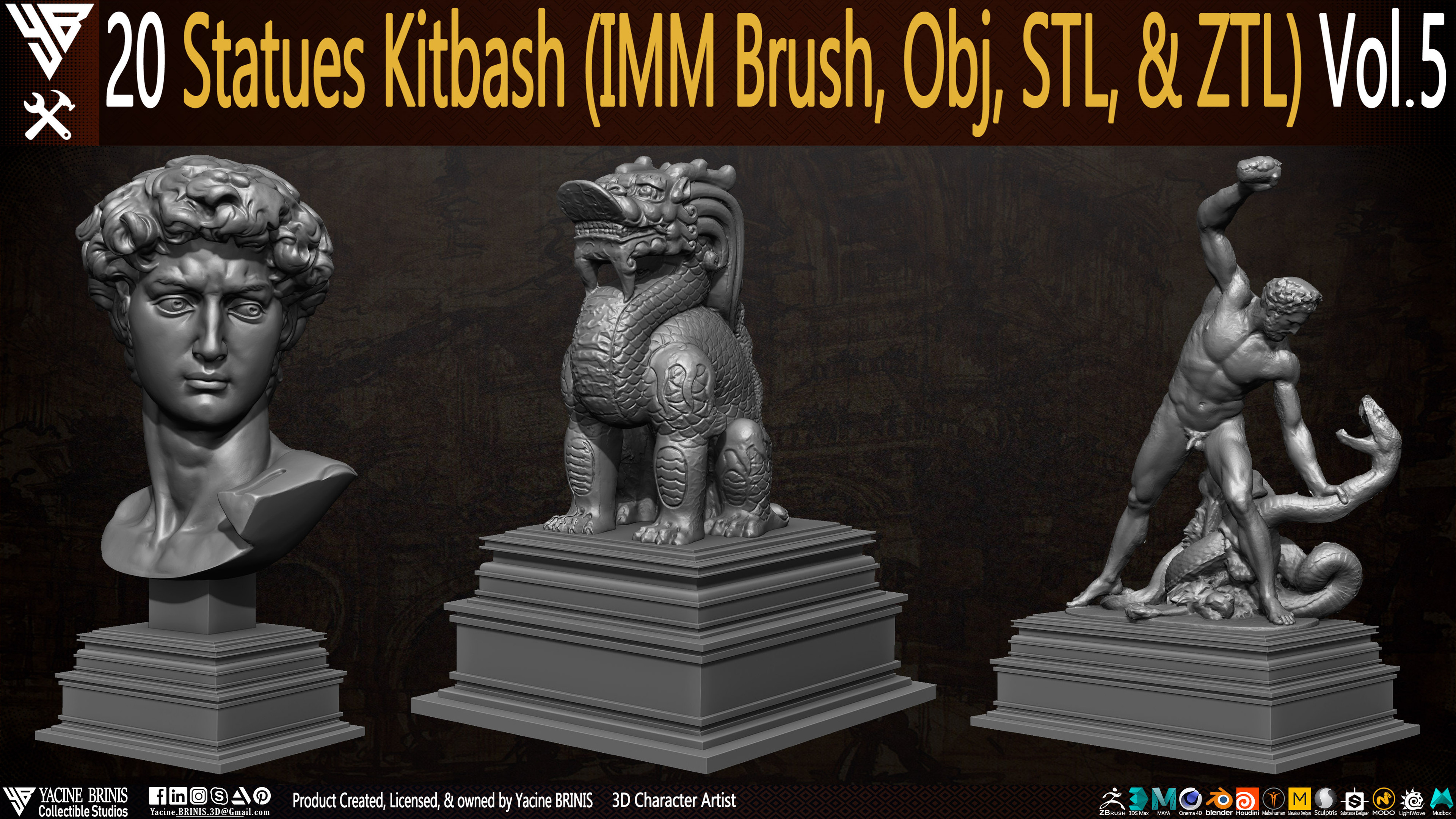 Statues Kitbash by yacine brinis Set 28