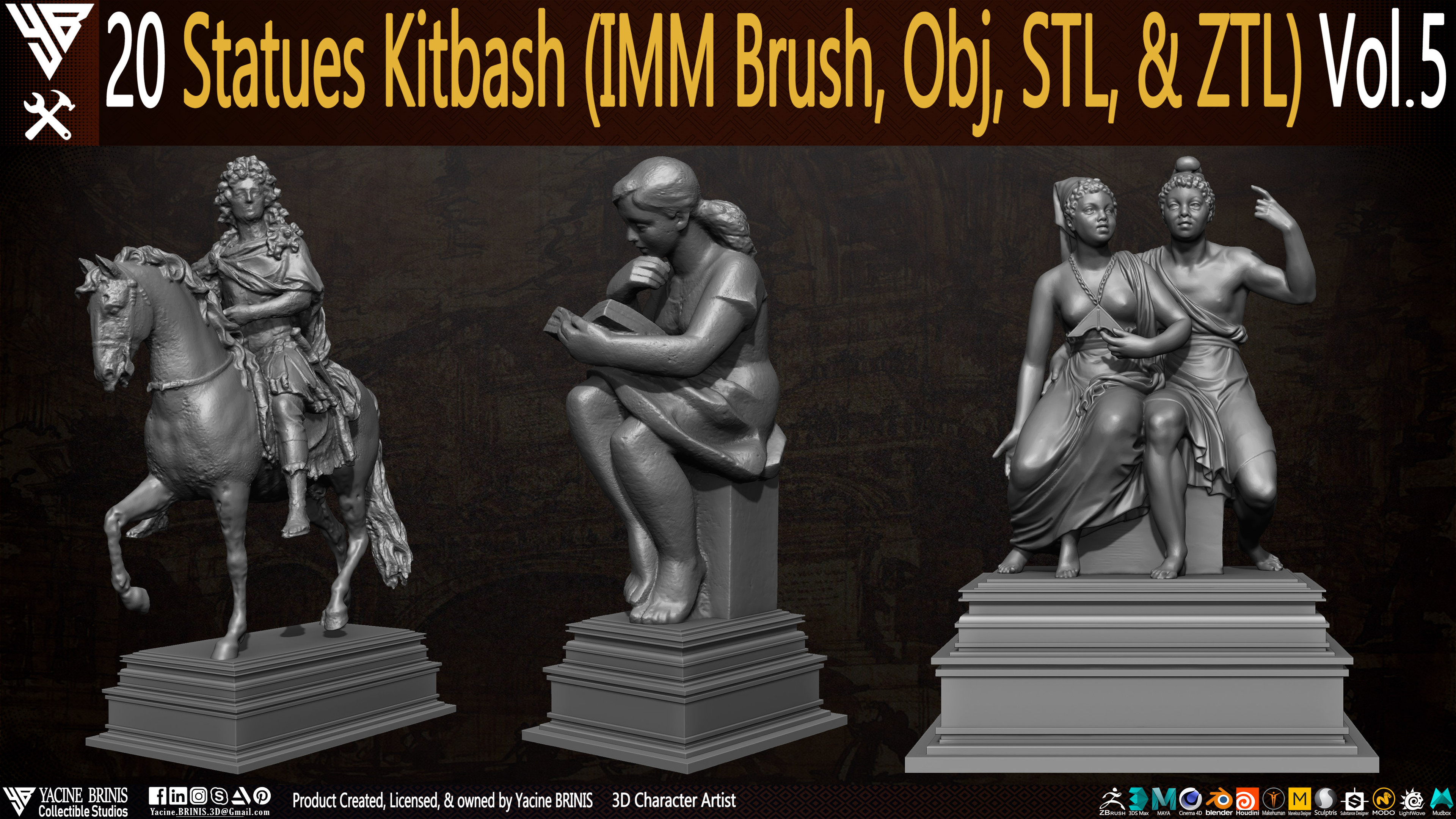 Statues Kitbash by yacine brinis Set 29