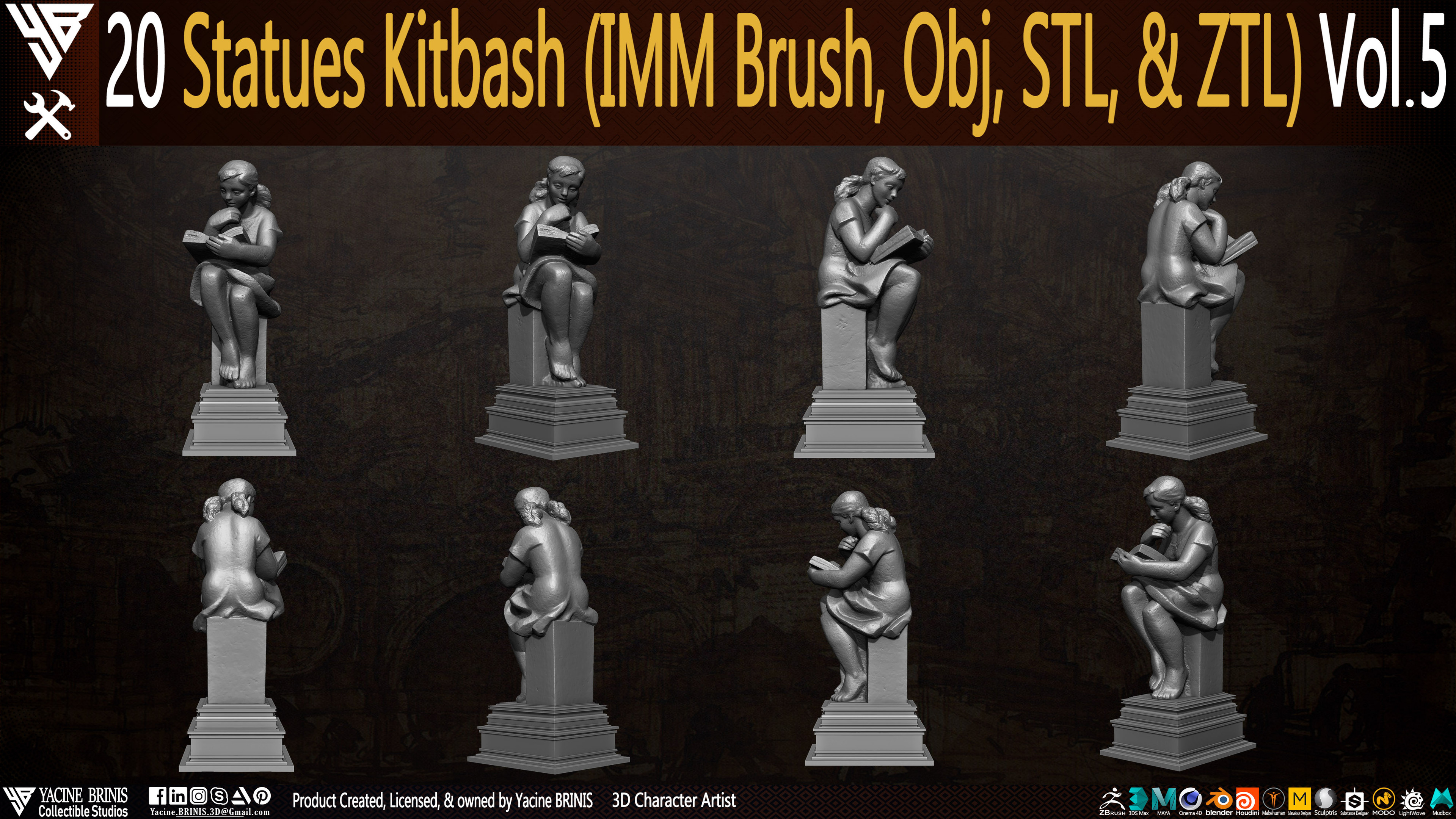 Statues Kitbash by yacine brinis Set 32