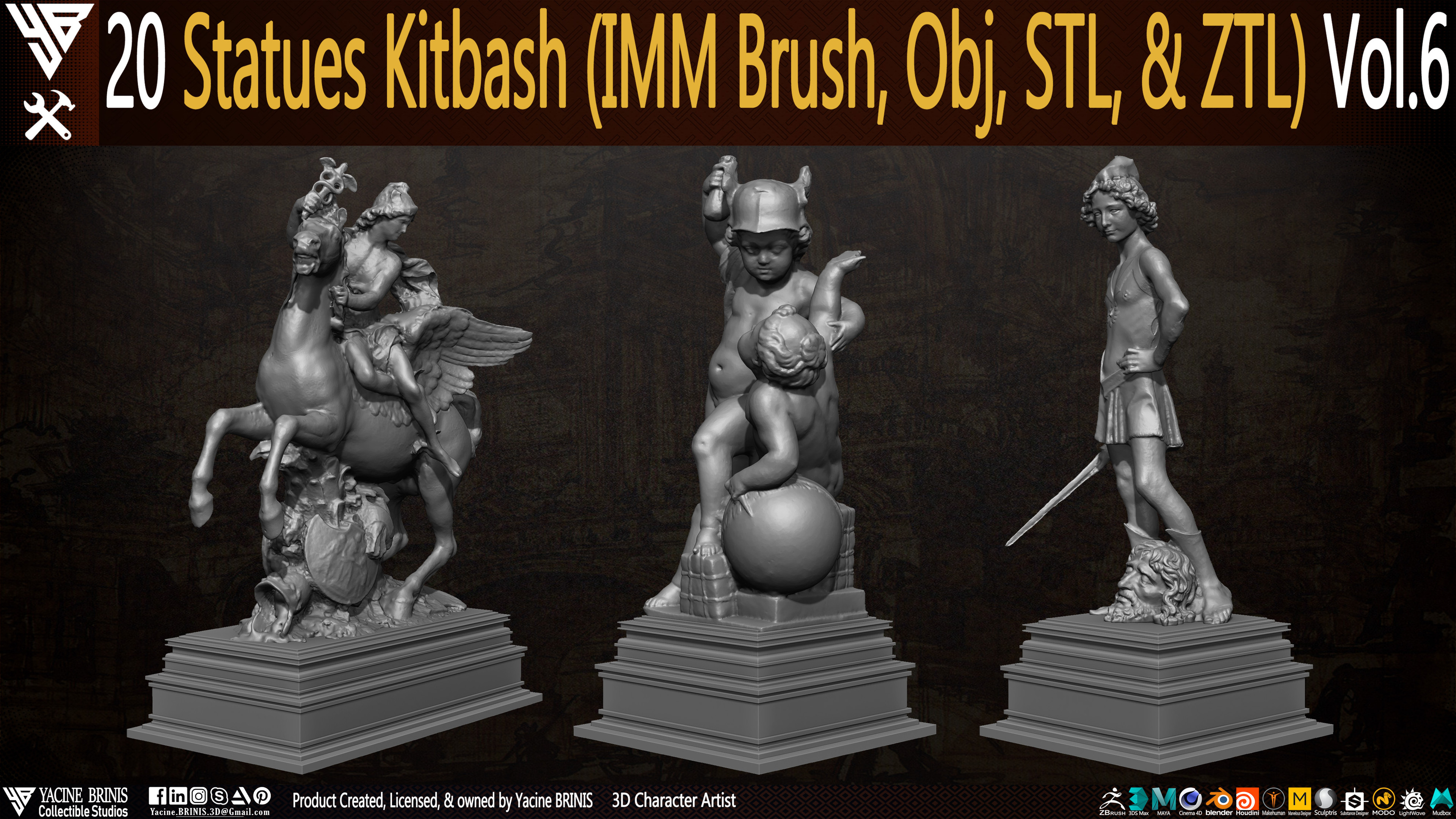 Statues Kitbash by yacine brinis Set 34