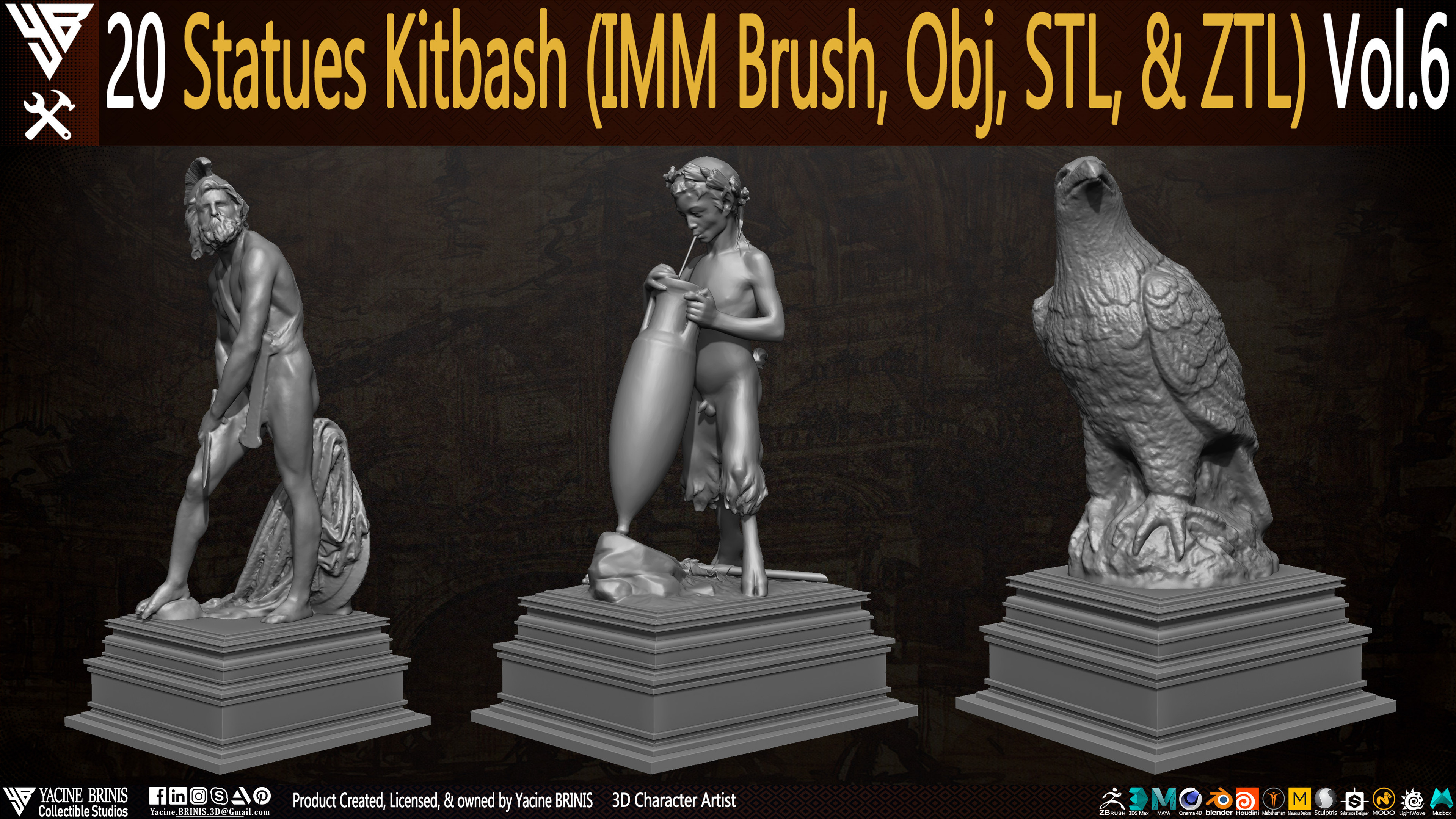 Statues Kitbash by yacine brinis Set 38