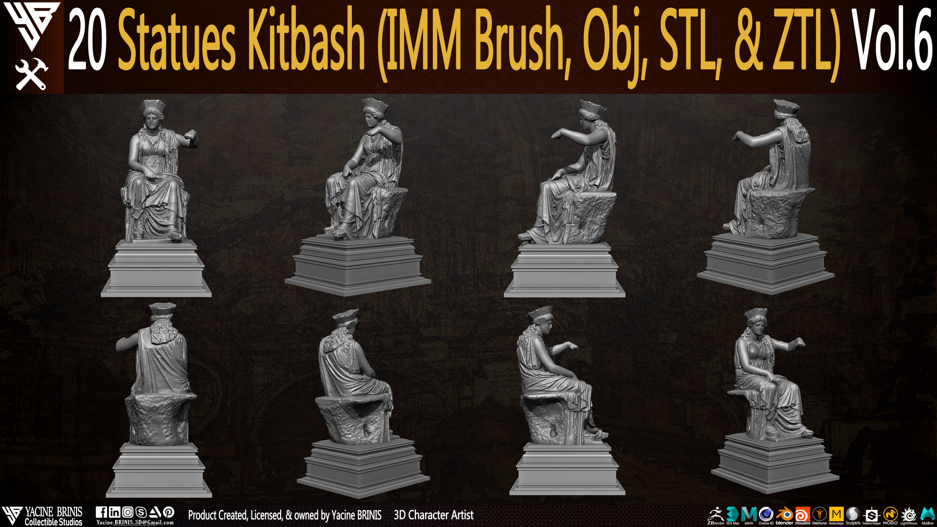 Statues Kitbash by yacine brinis Set 42
