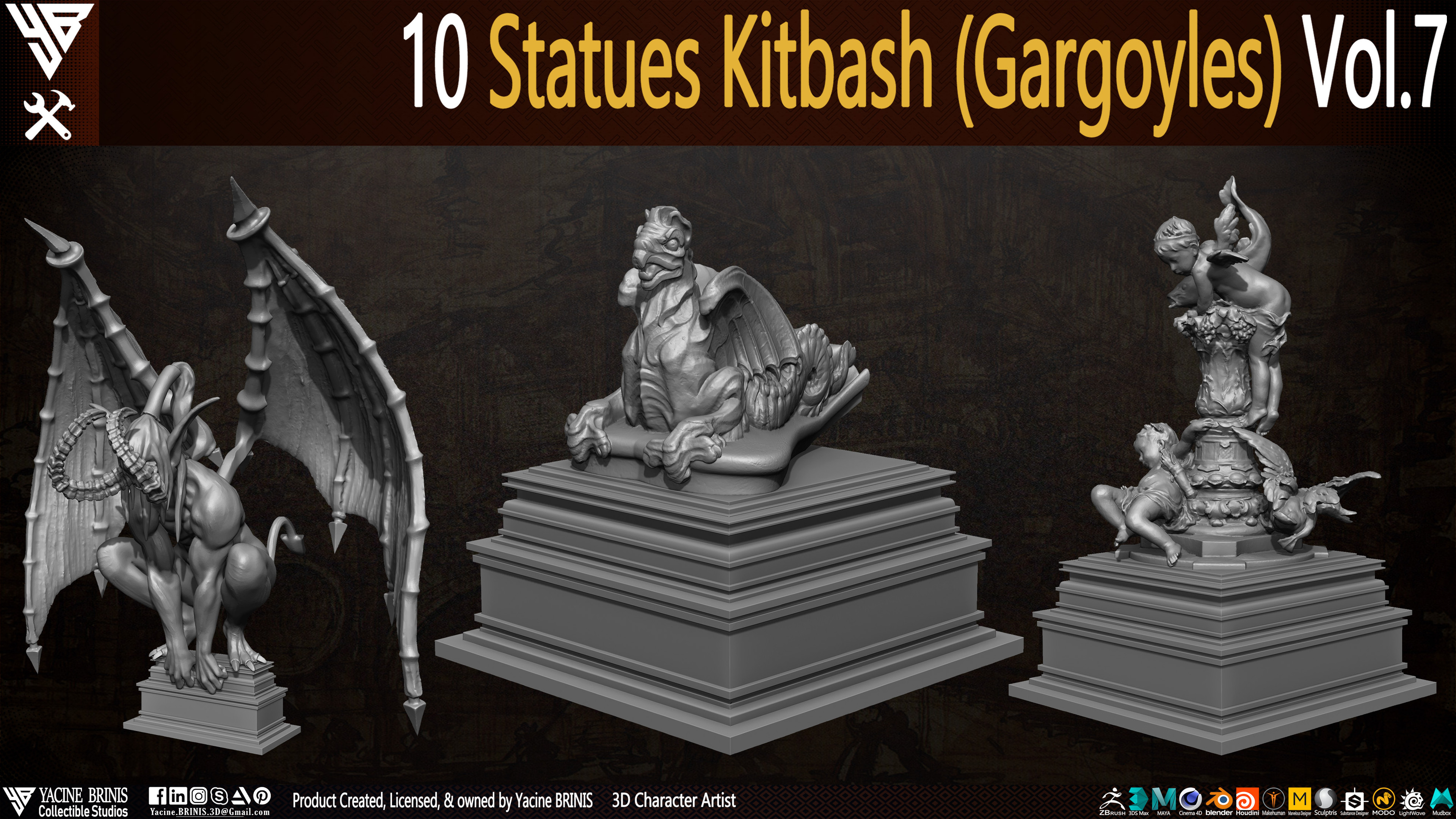 Statues Kitbash by yacine brinis Set 45