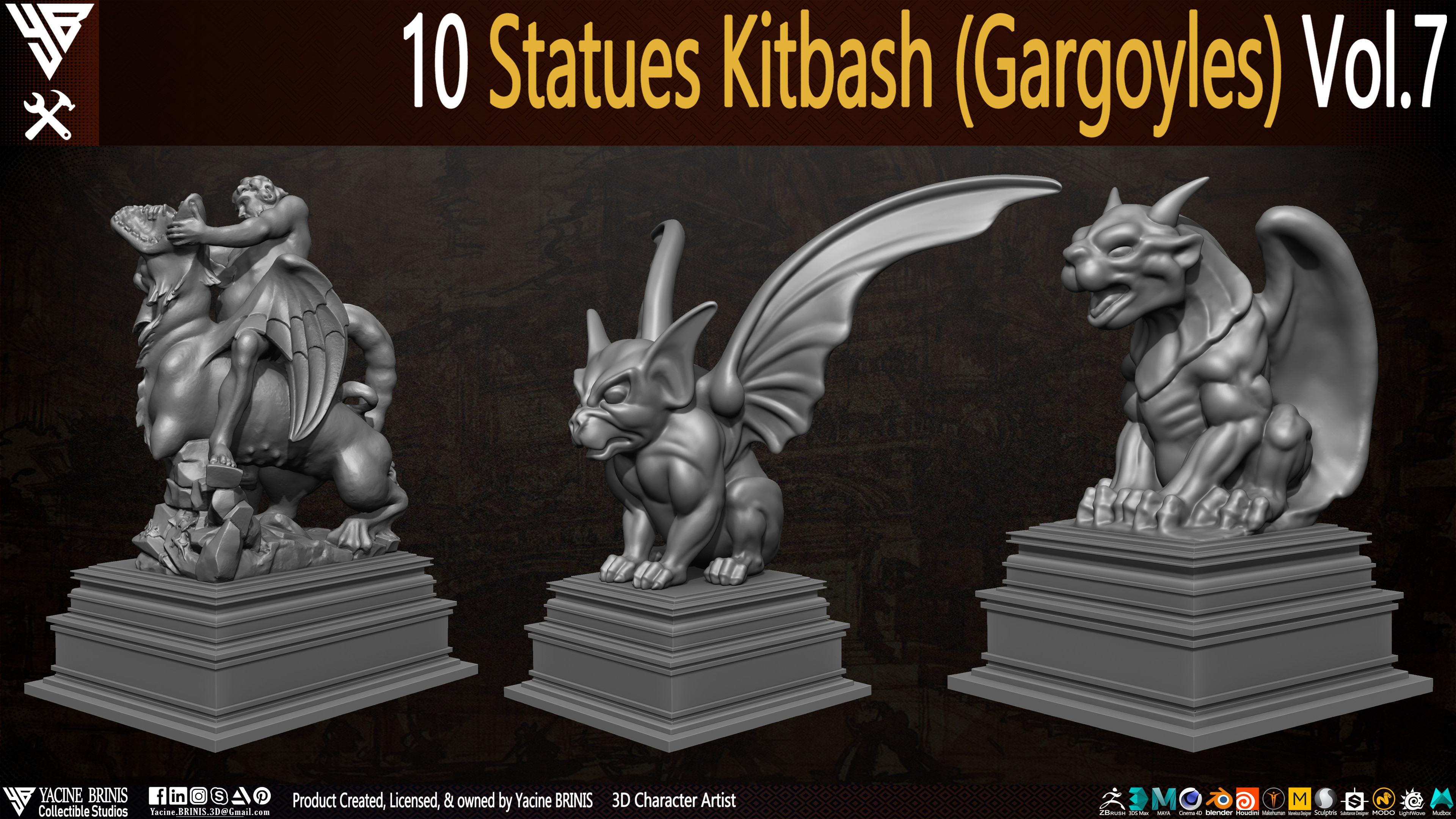 Statues Kitbash by yacine brinis Set 45