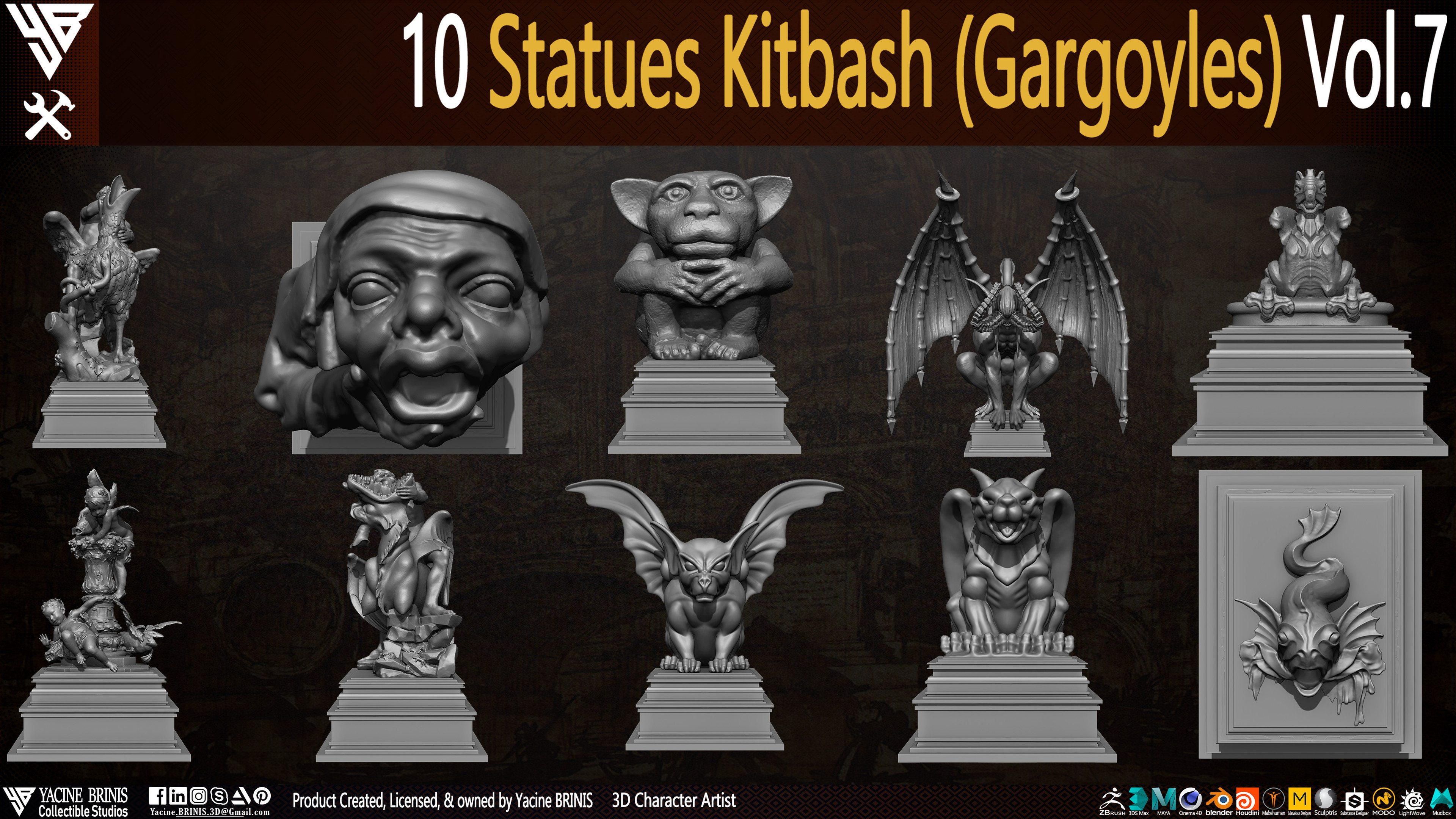 Statues Kitbash by yacine brinis Set 49