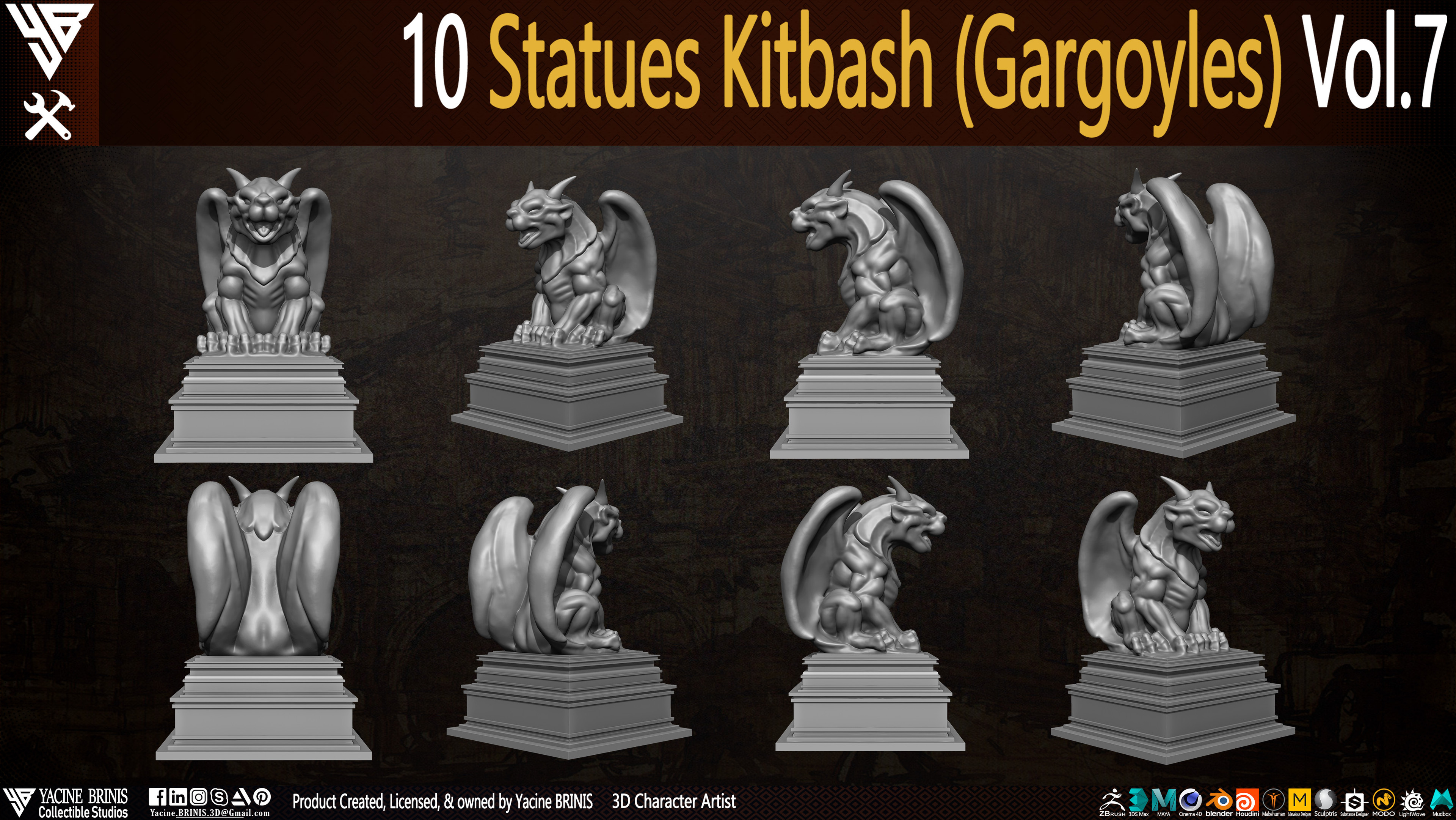 Statues Kitbash by yacine brinis Set 53