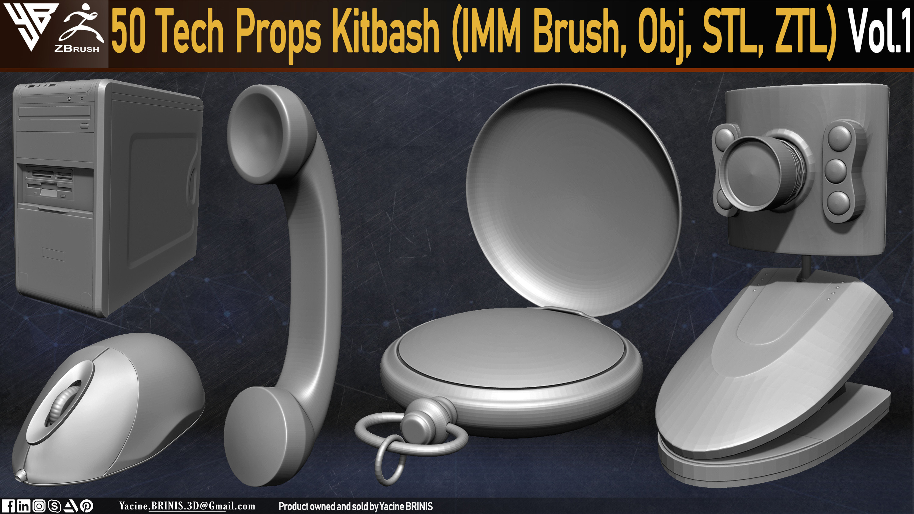 50 Tech Props Kitbash Volume 01 By Yacine BRINIS Set 003