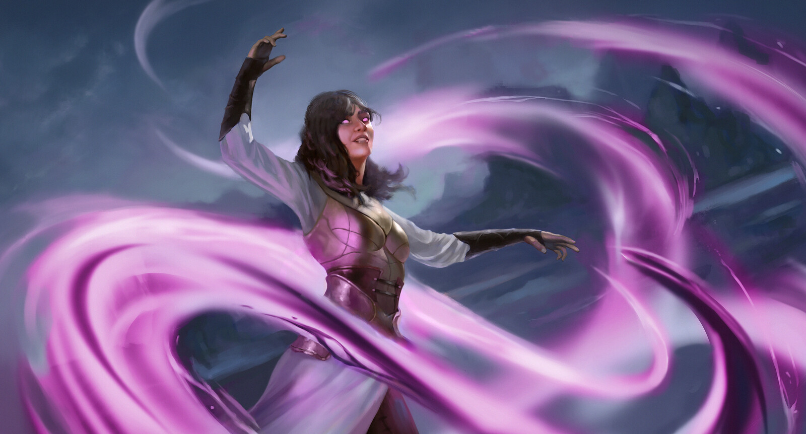 She wills her magic into existence, weaving it with a rhythmic mastery.