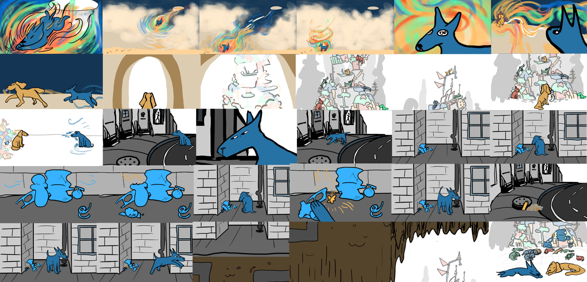 ArtStation - Colour Script for Fetch Storyboard