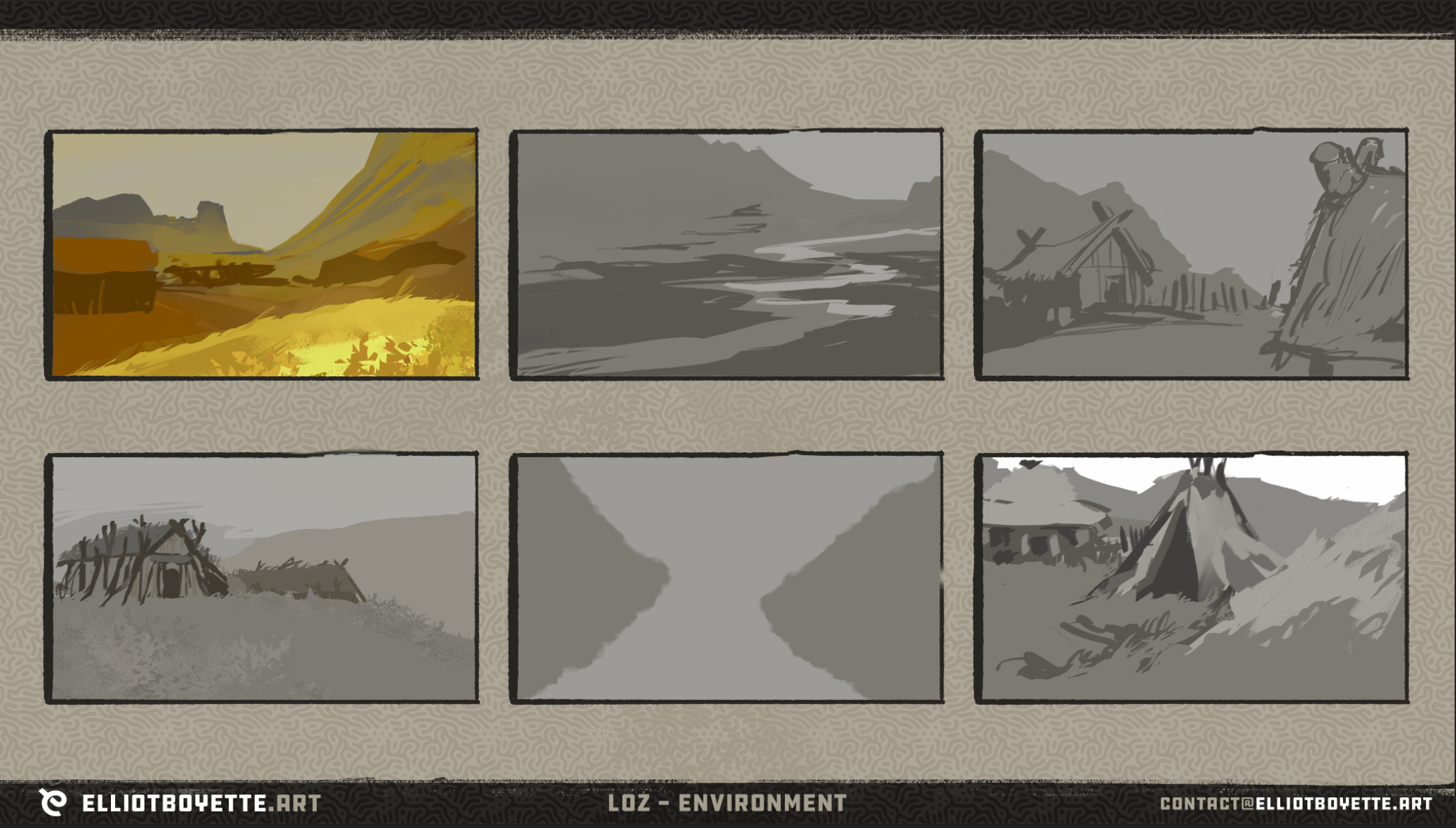 Early blue sky ideation for the setting.