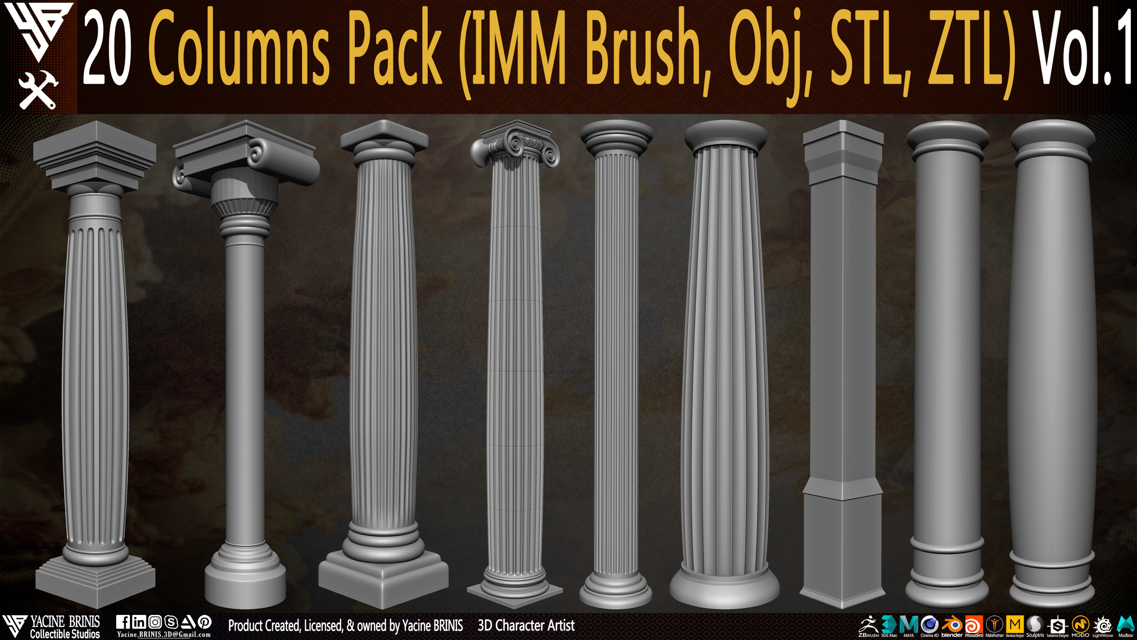 20 Columns Pack Vol 1 By Yacine BRINIS Set 01