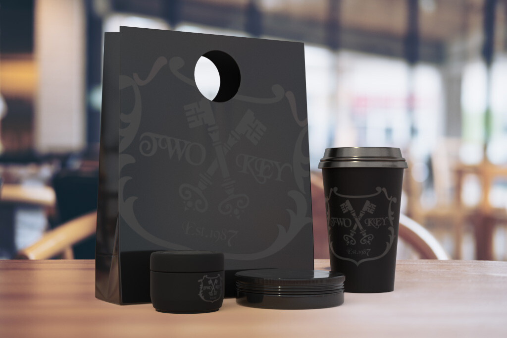 Two Key logo and product packaging concept