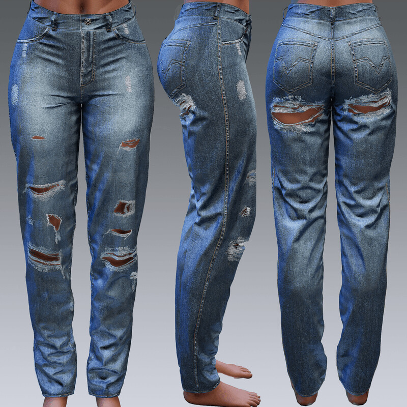 ArtStation - Low Poly Ripped Jeans
