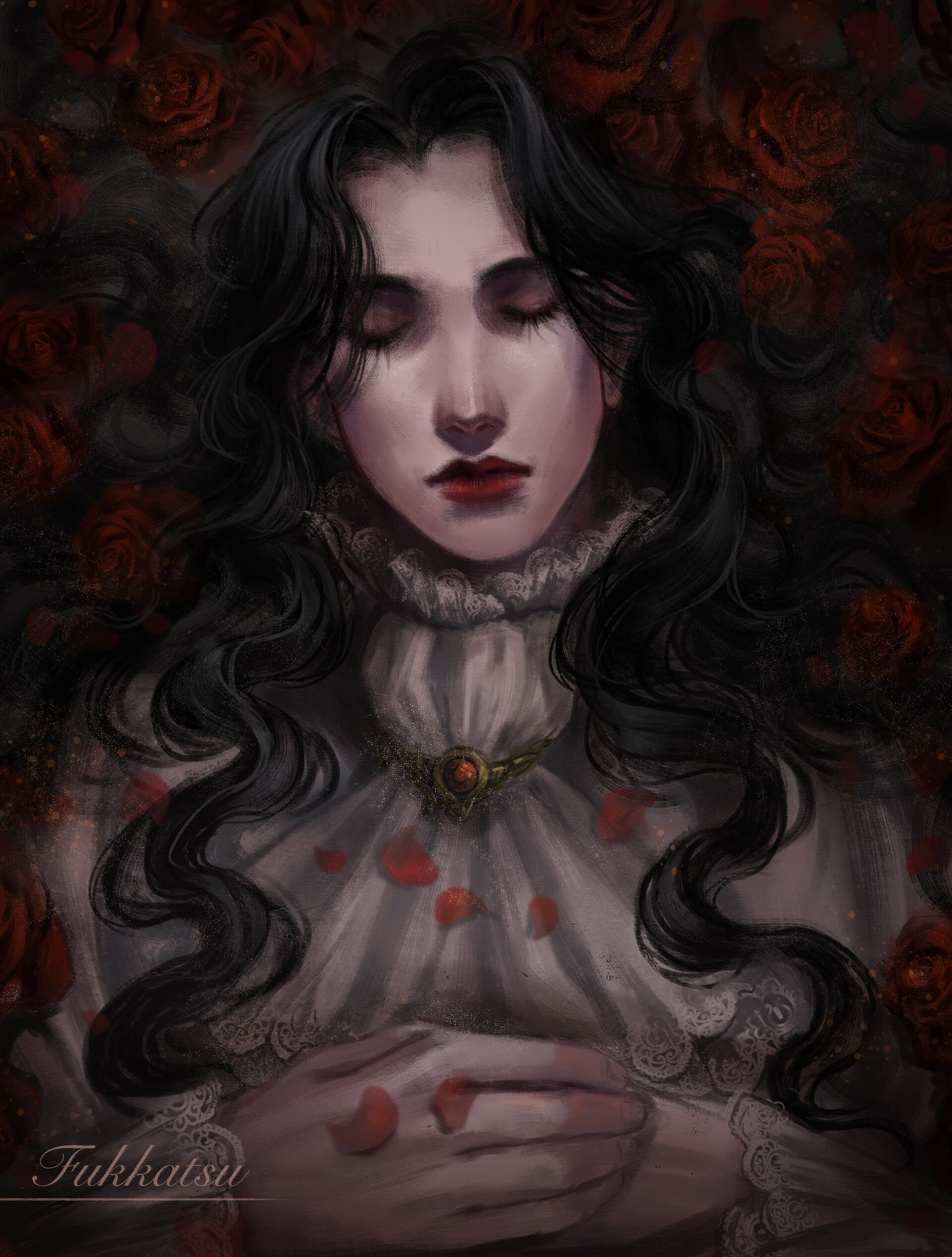 ArtStation - Portrait with roses