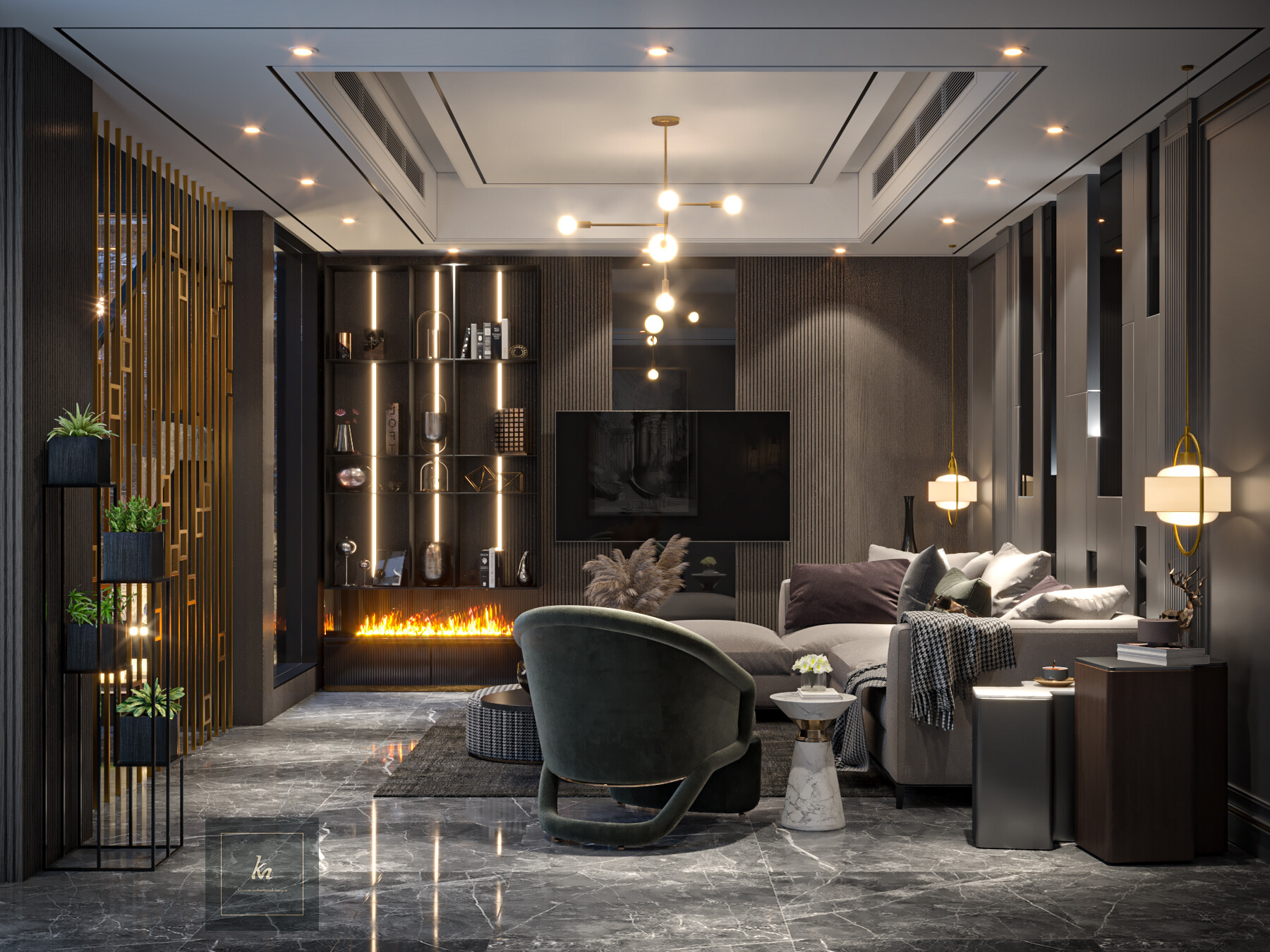 Modern hall on sale room design