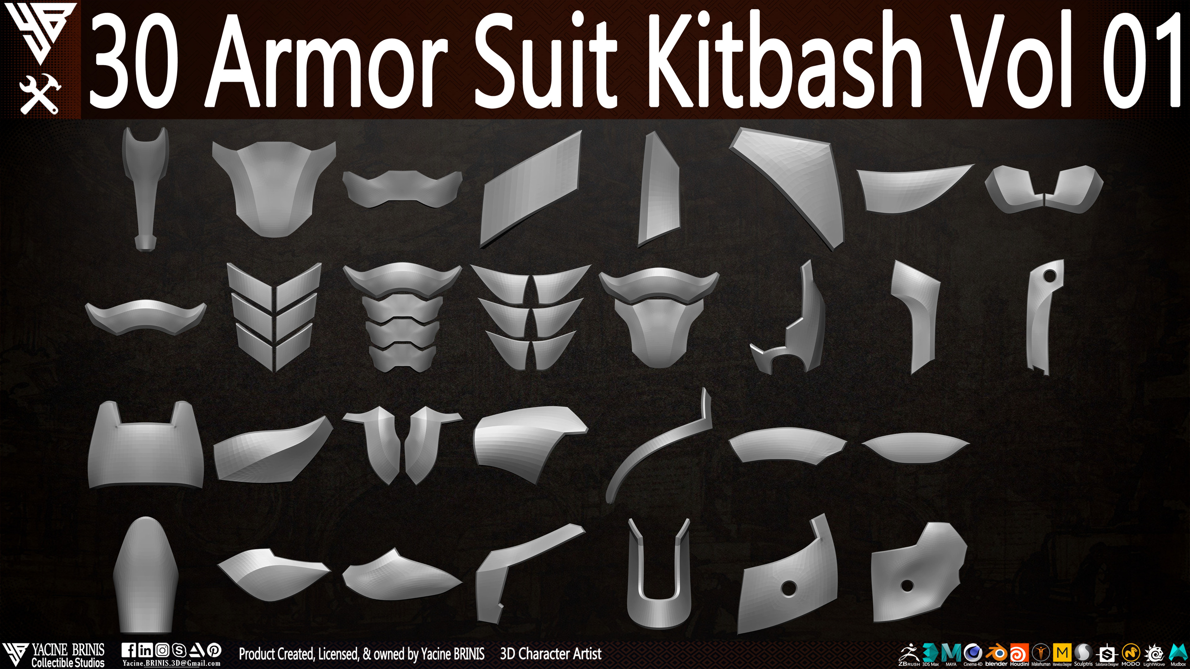 30 Armor Suit Kitbash By Yacine BRINIS Set 002