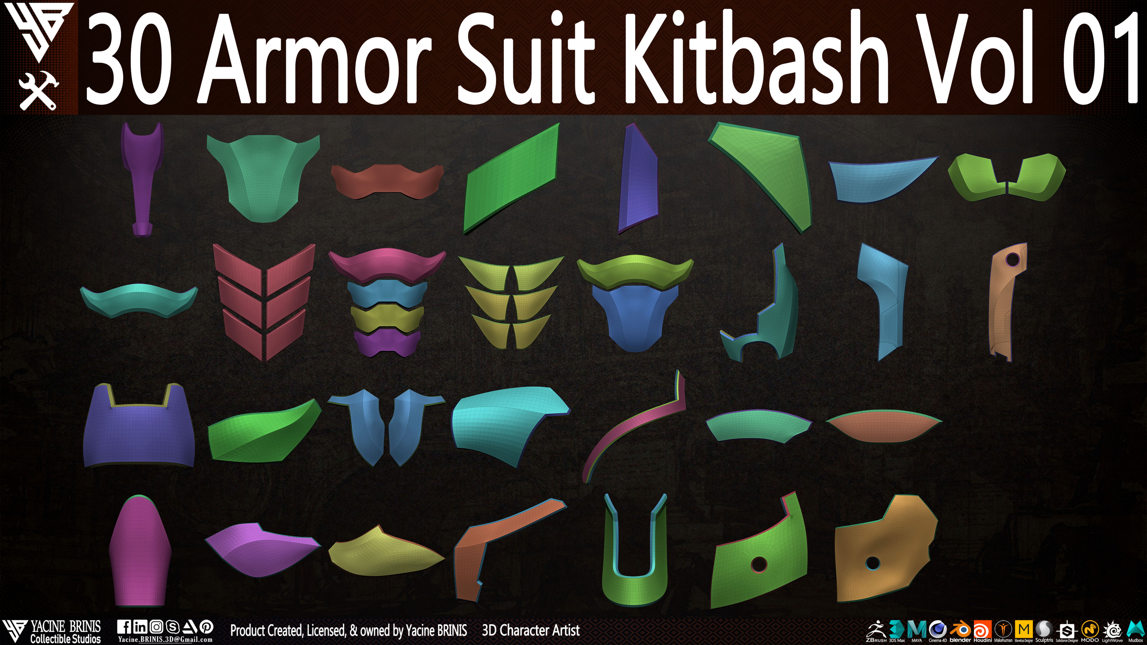 30 Armor Suit Kitbash By Yacine BRINIS Set 004