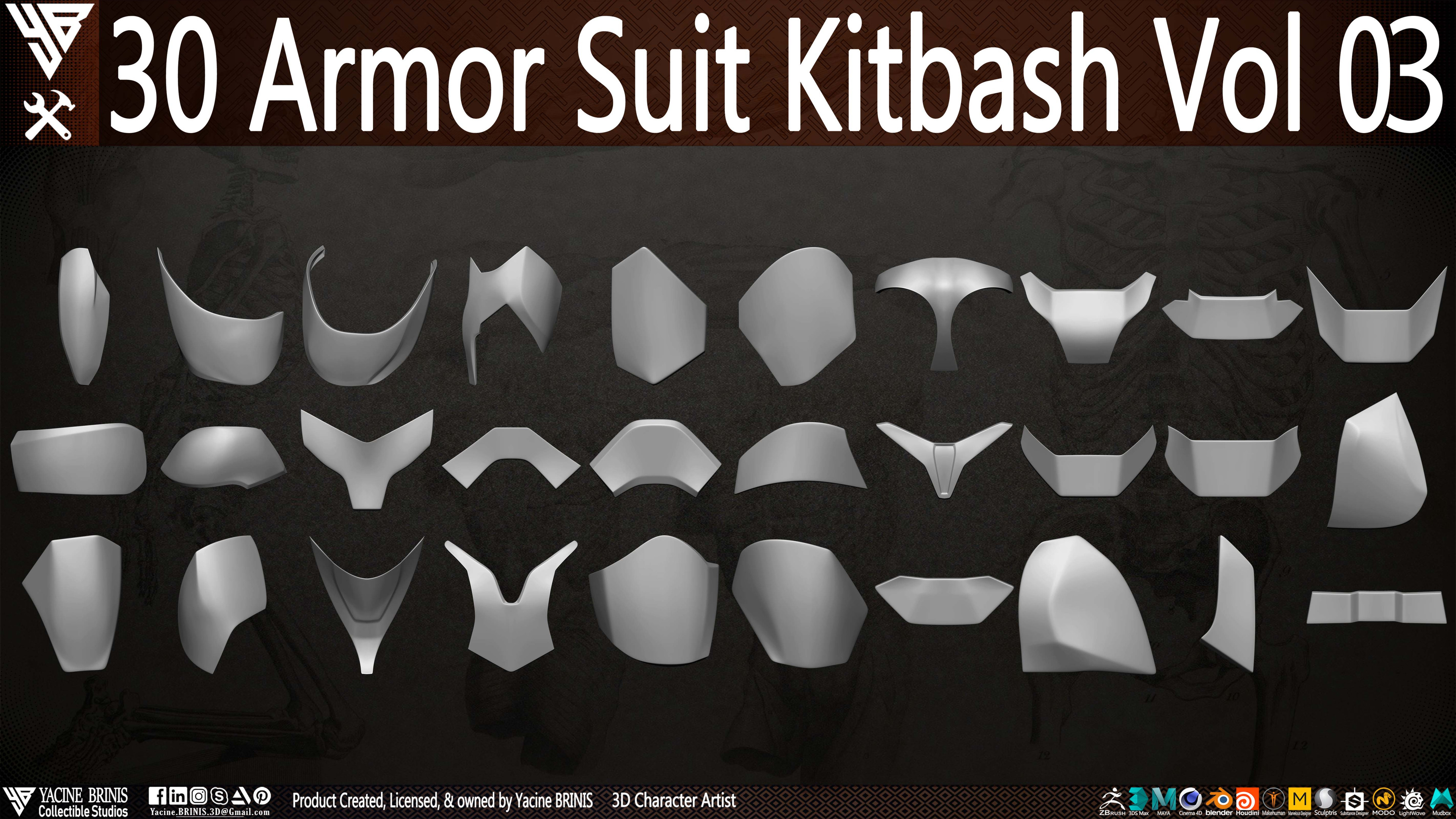 30 Armor Suit Kitbash By Yacine BRINIS Set 011