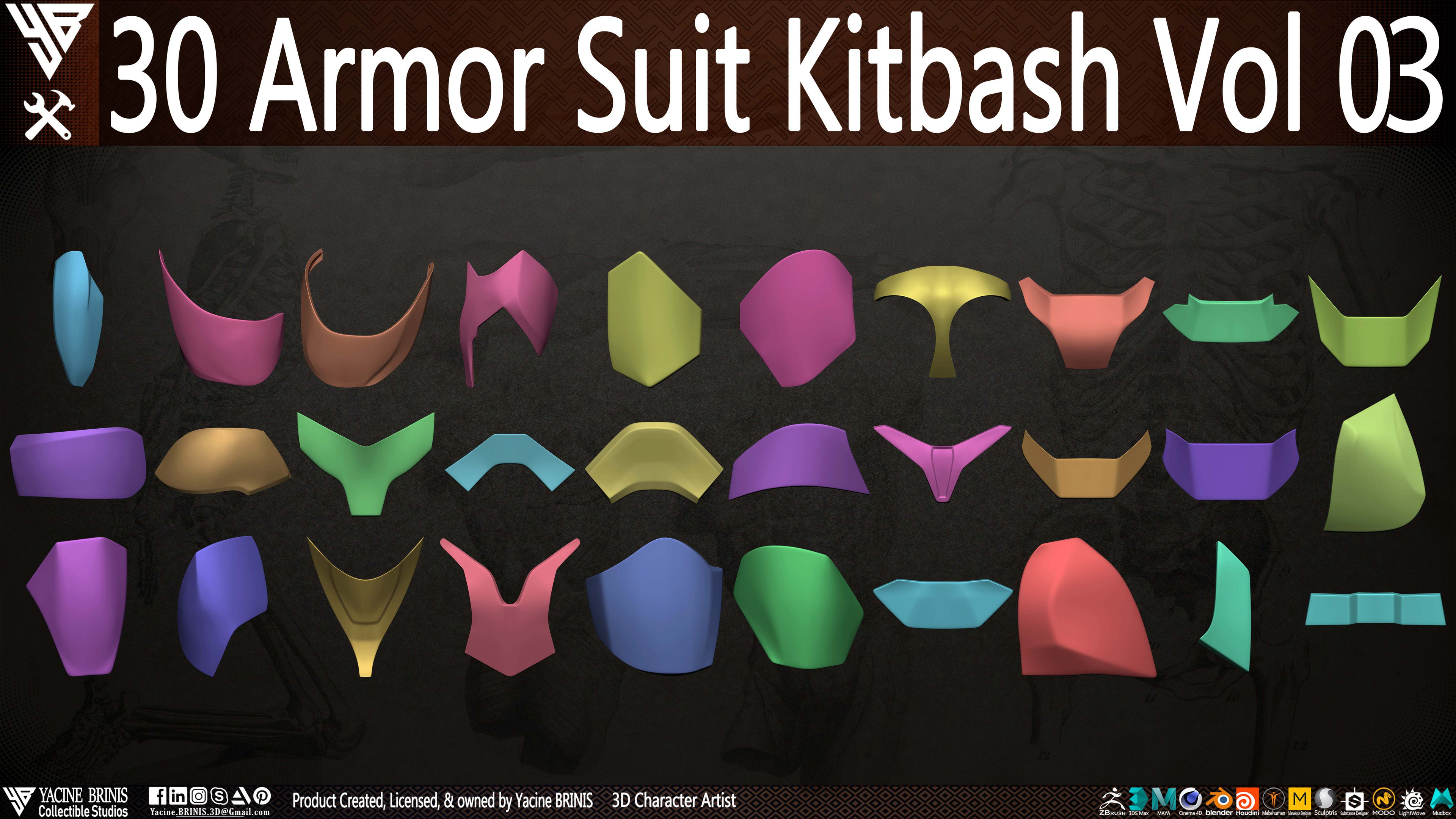 30 Armor Suit Kitbash By Yacine BRINIS Set 013