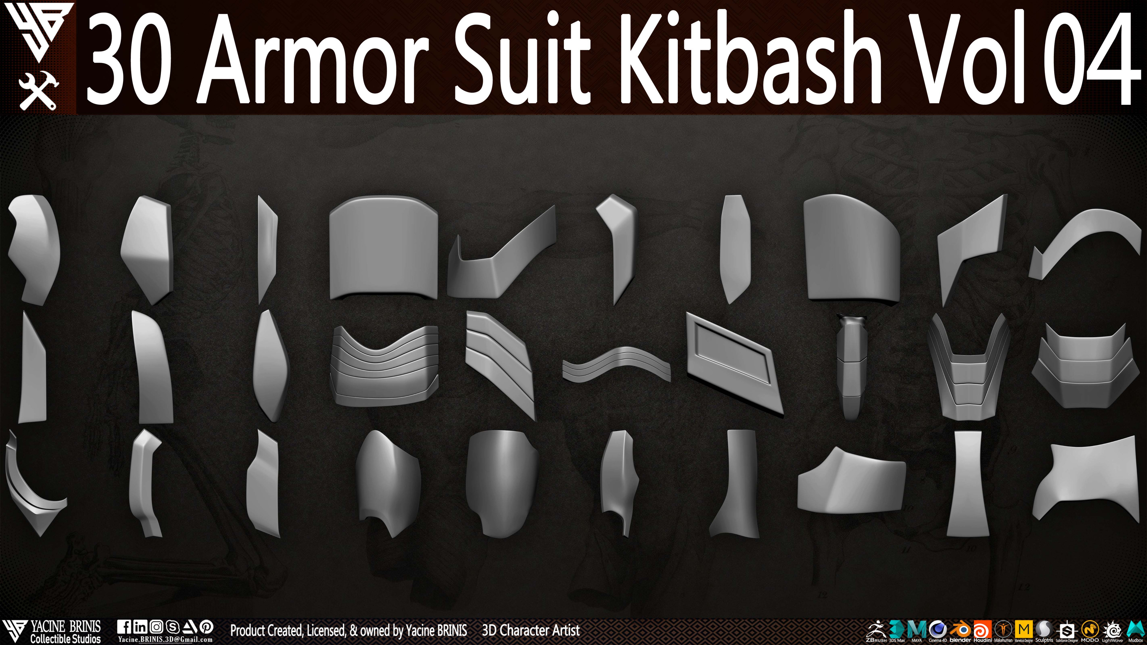 30 Armor Suit Kitbash By Yacine BRINIS Set 015