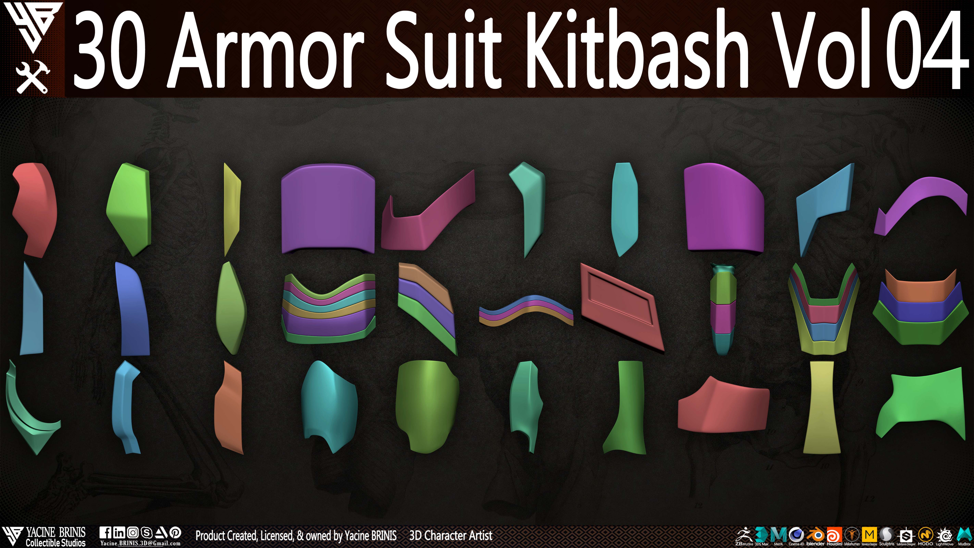 30 Armor Suit Kitbash By Yacine BRINIS Set 016