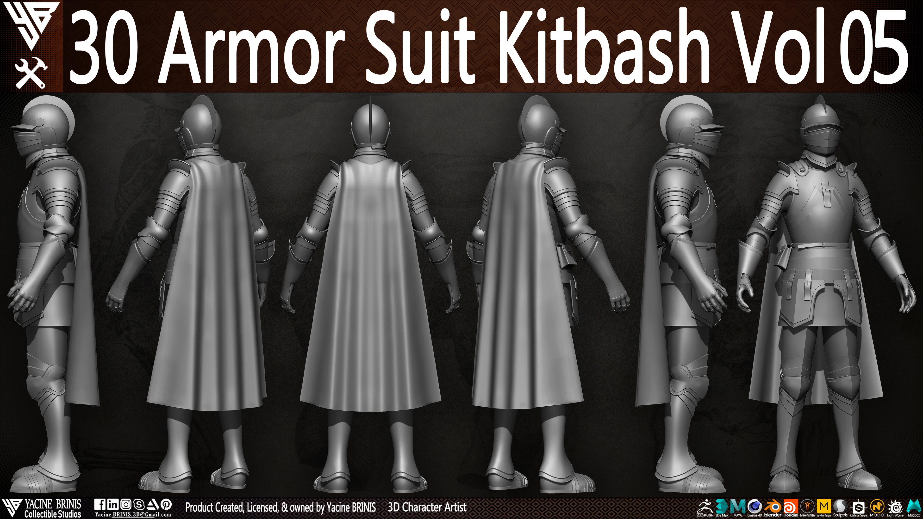 30 Armor Suit Kitbash By Yacine BRINIS Set 024