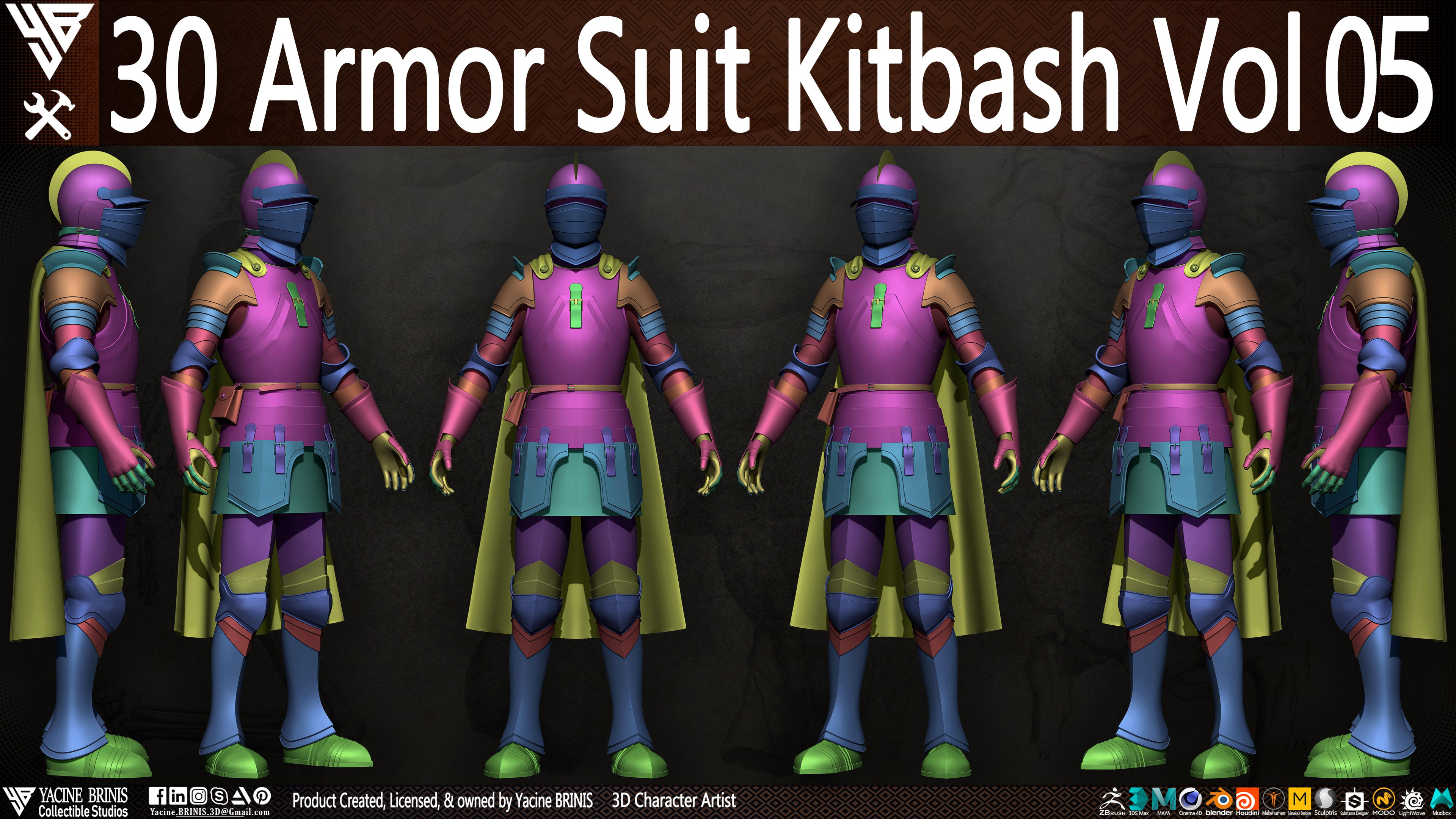 30 Armor Suit Kitbash By Yacine BRINIS Set 025