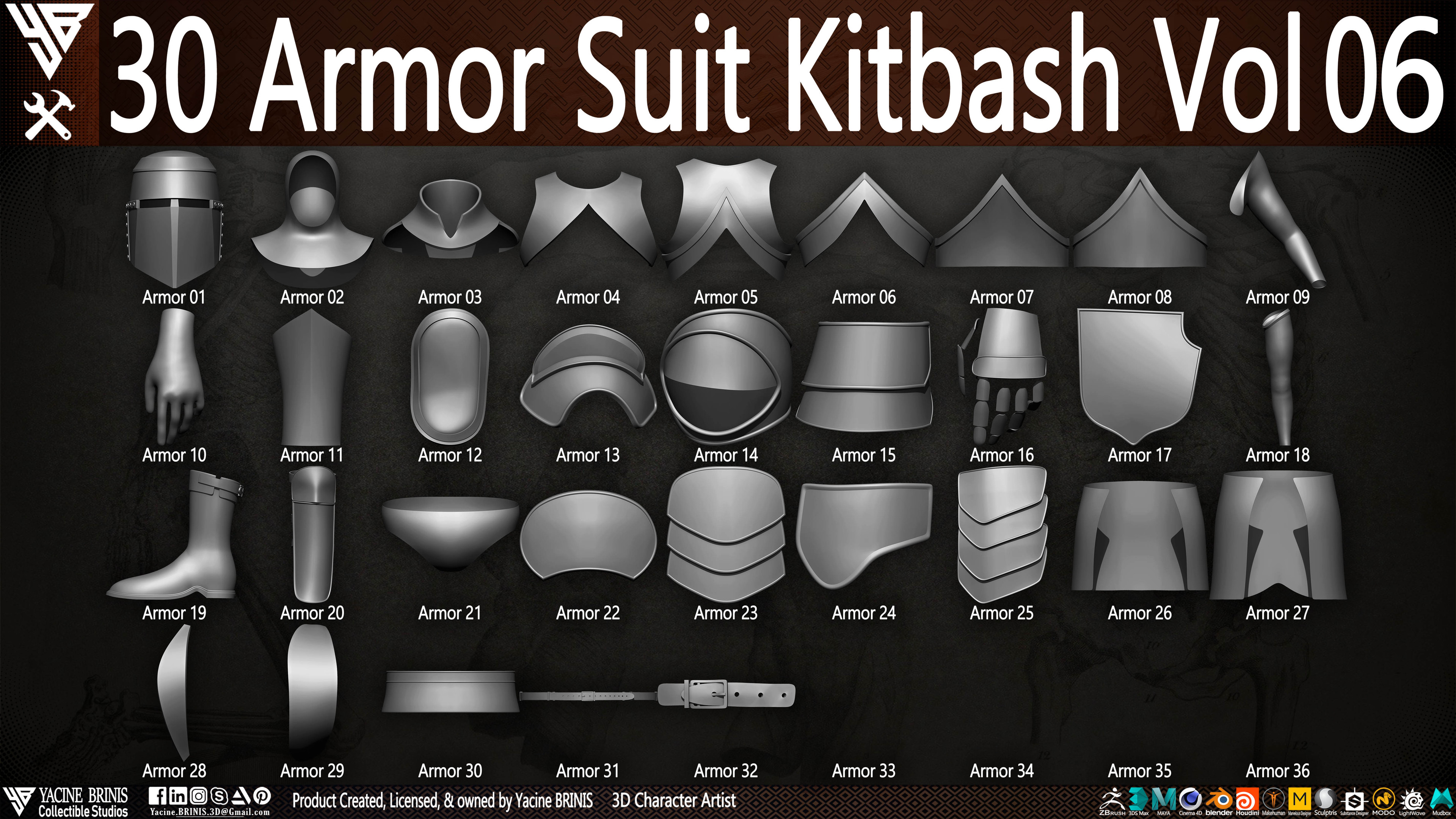 30 Armor Suit Kitbash By Yacine BRINIS Set 030