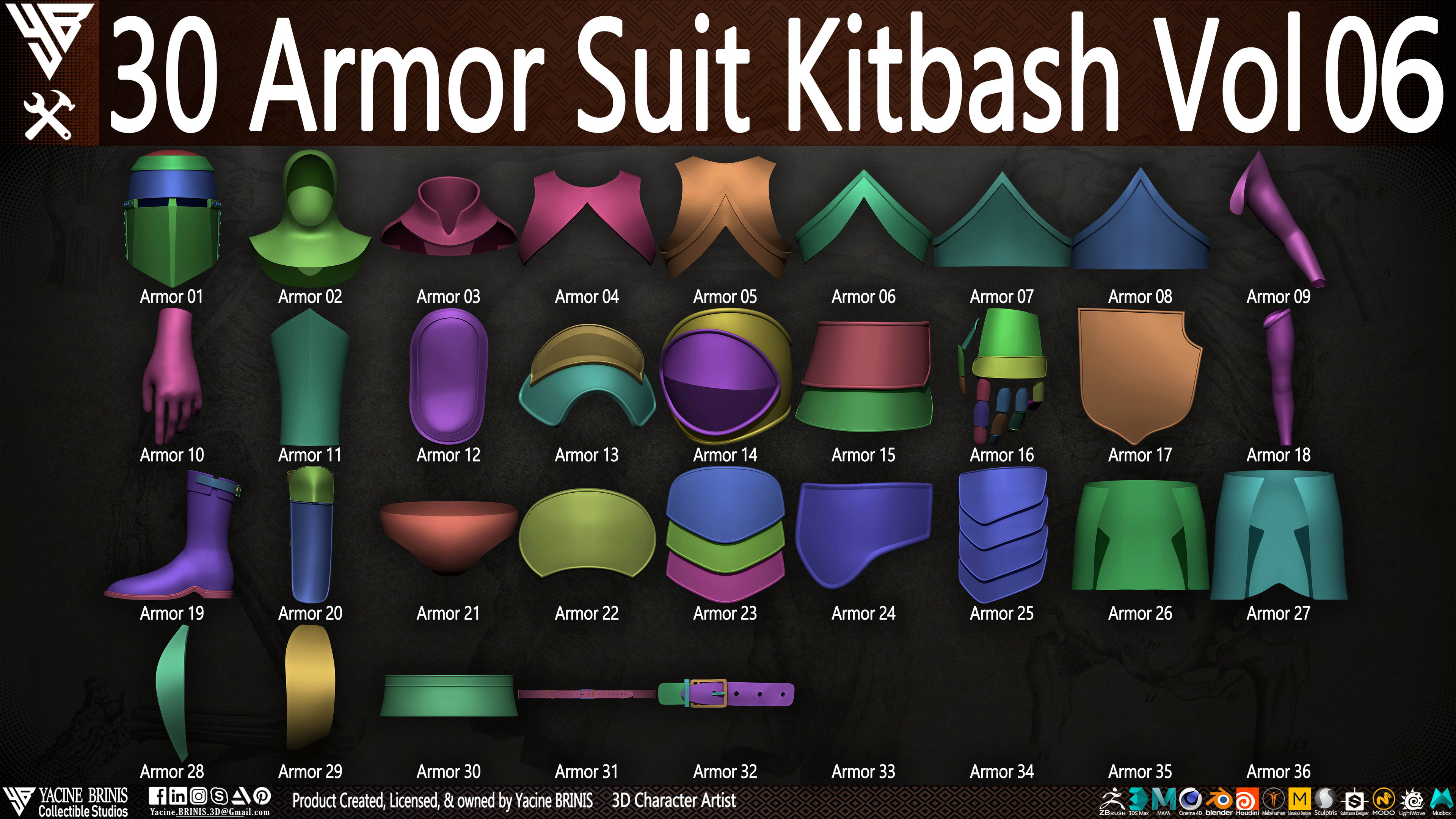 30 Armor Suit Kitbash By Yacine BRINIS Set 032