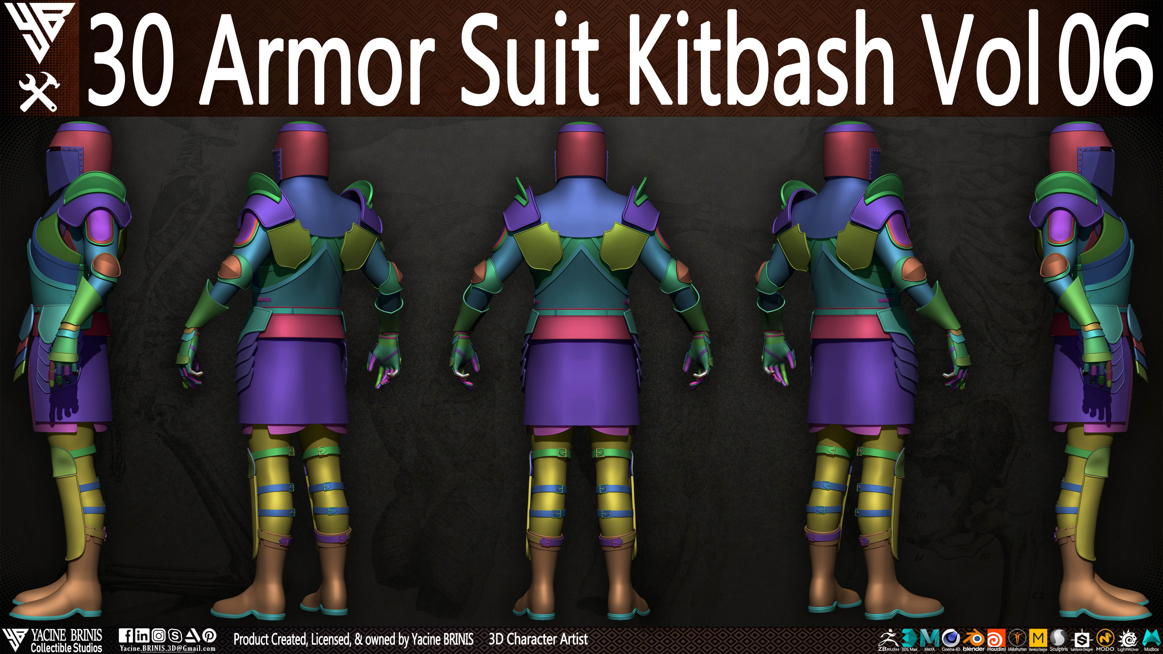 30 Armor Suit Kitbash By Yacine BRINIS Set 037
