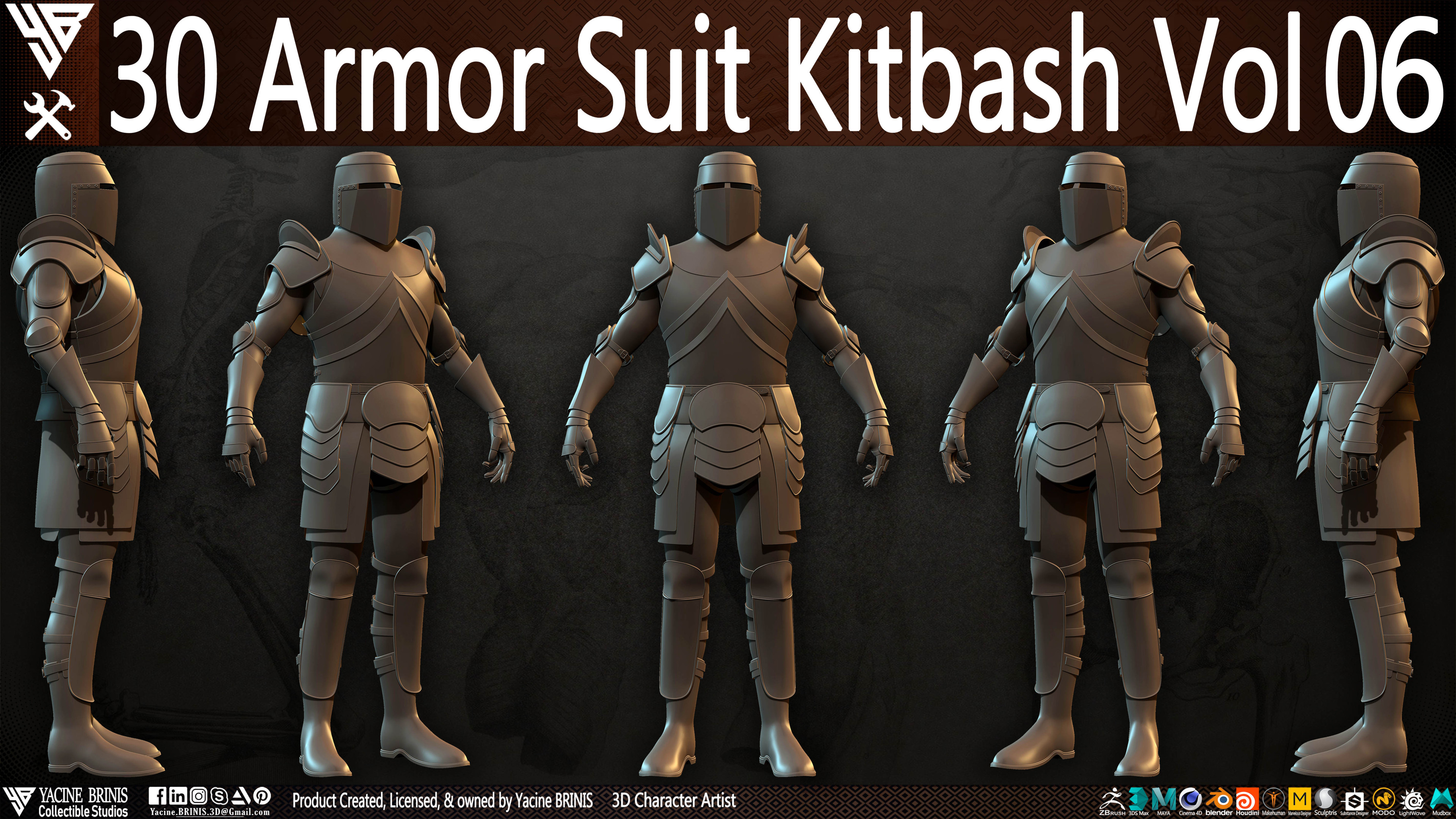 30 Armor Suit Kitbash By Yacine BRINIS Set 038