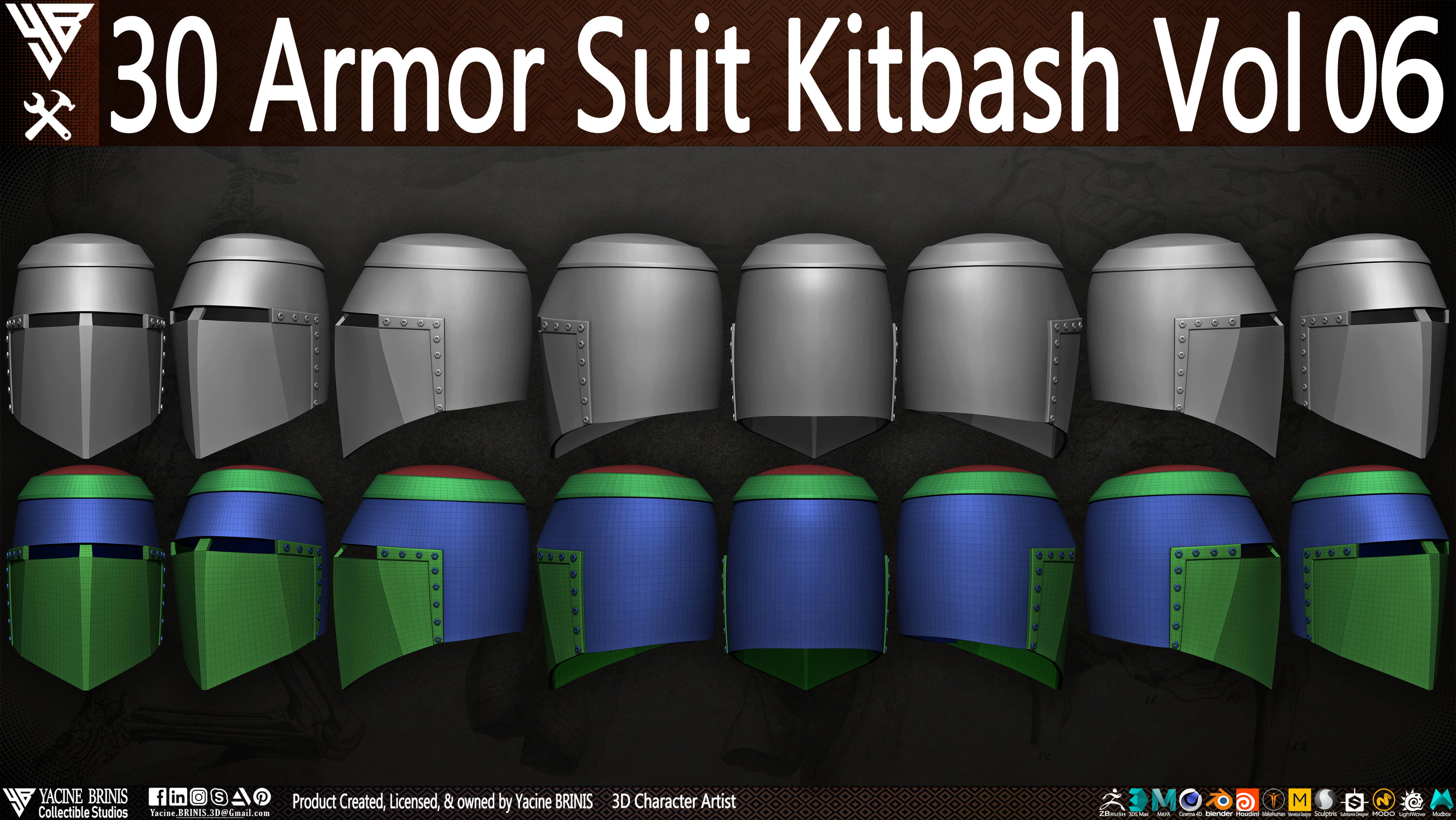 30 Armor Suit Kitbash By Yacine BRINIS Set 040