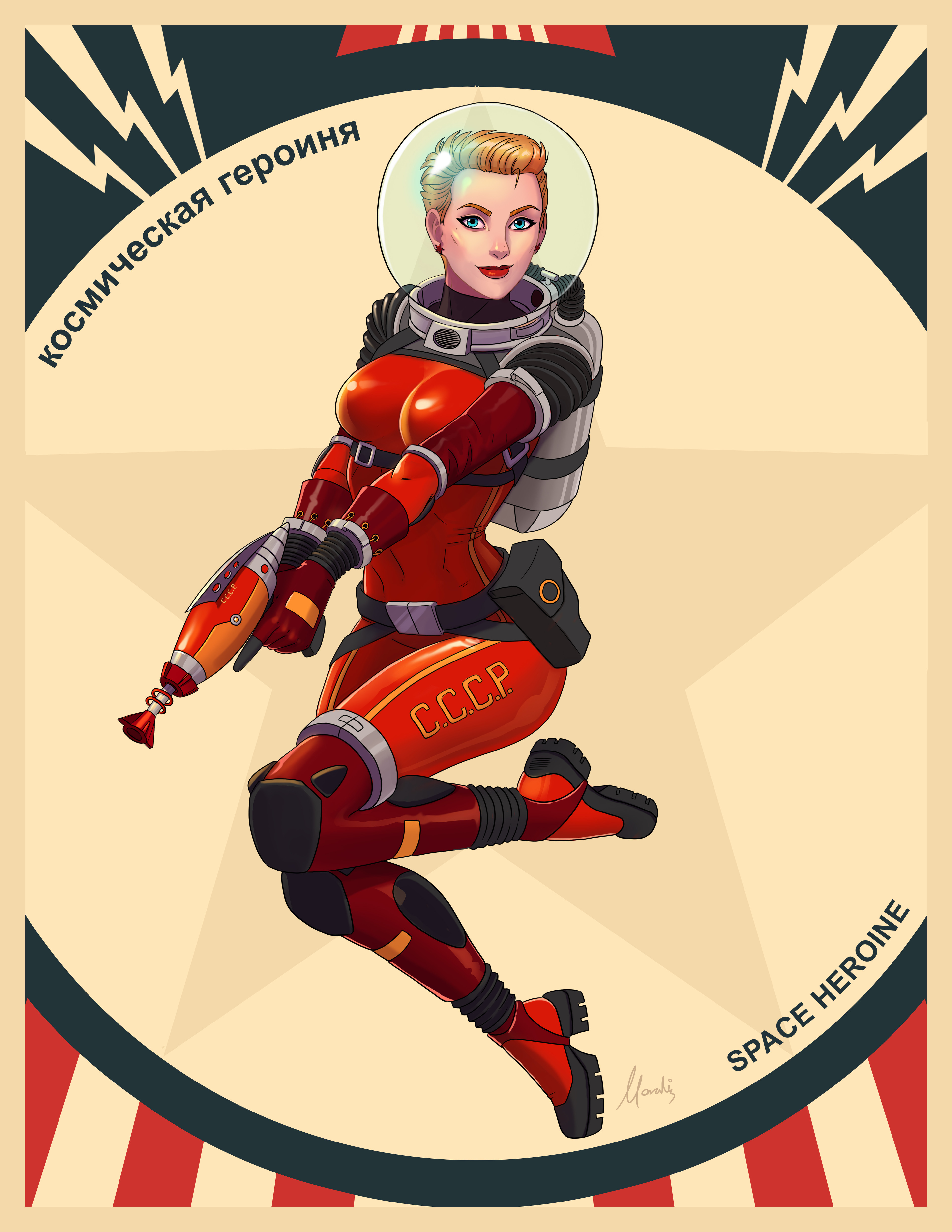 Astro Pinup 3, this one was inspired by russian constructivism and old propaganda posters.