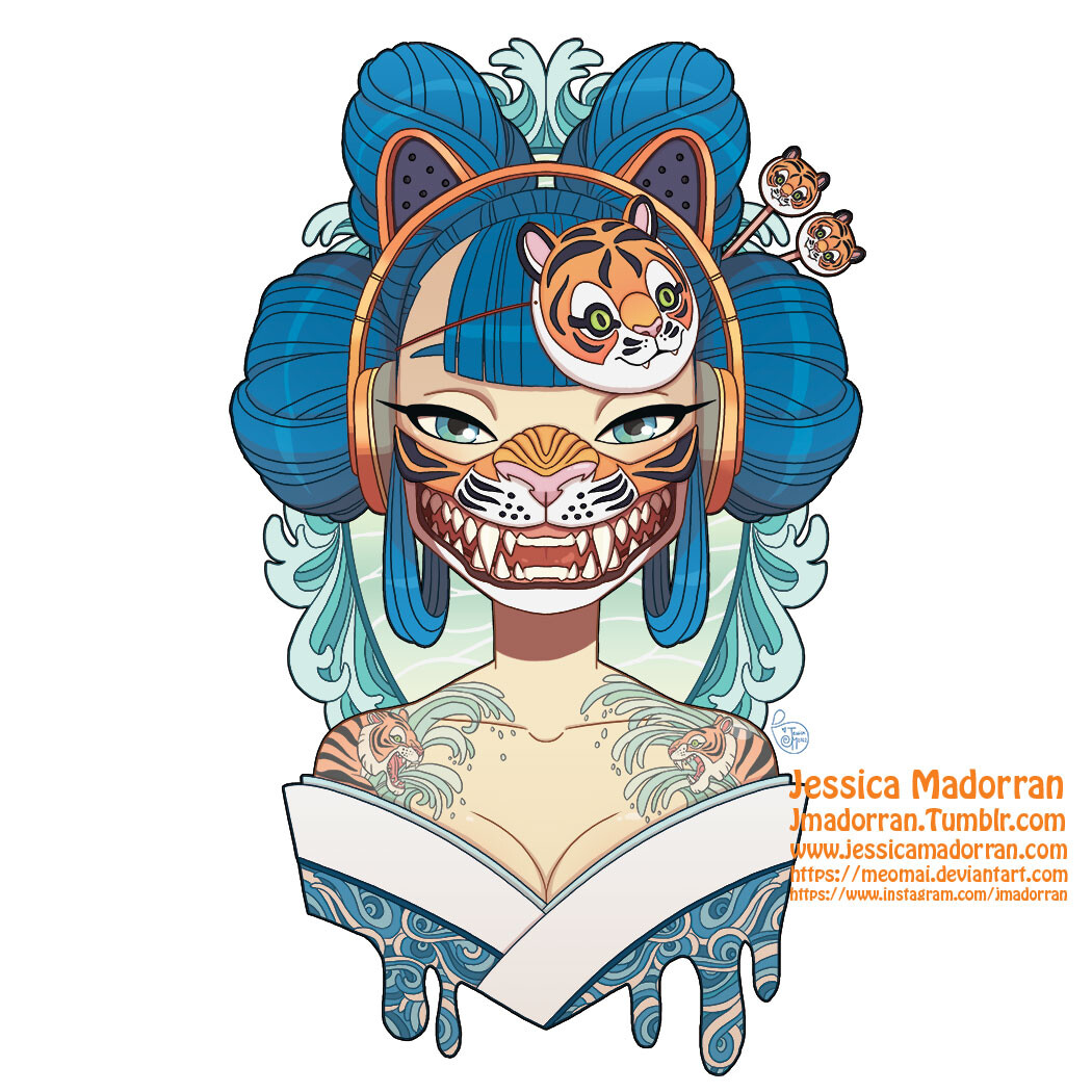 January 2022 Patreon - Sticker Option 02 - Year of the Water Tiger
