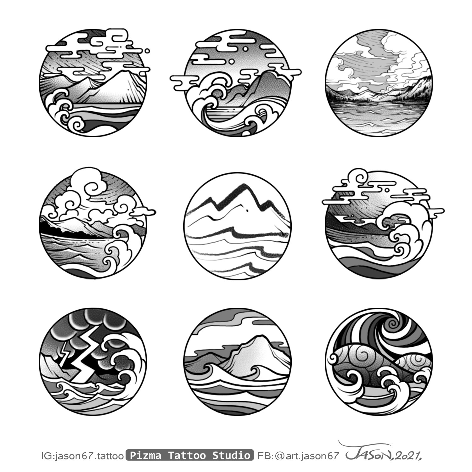 Hiking in the Snow Mountain Landscape Tattoo Design – Tattoos Wizard Designs