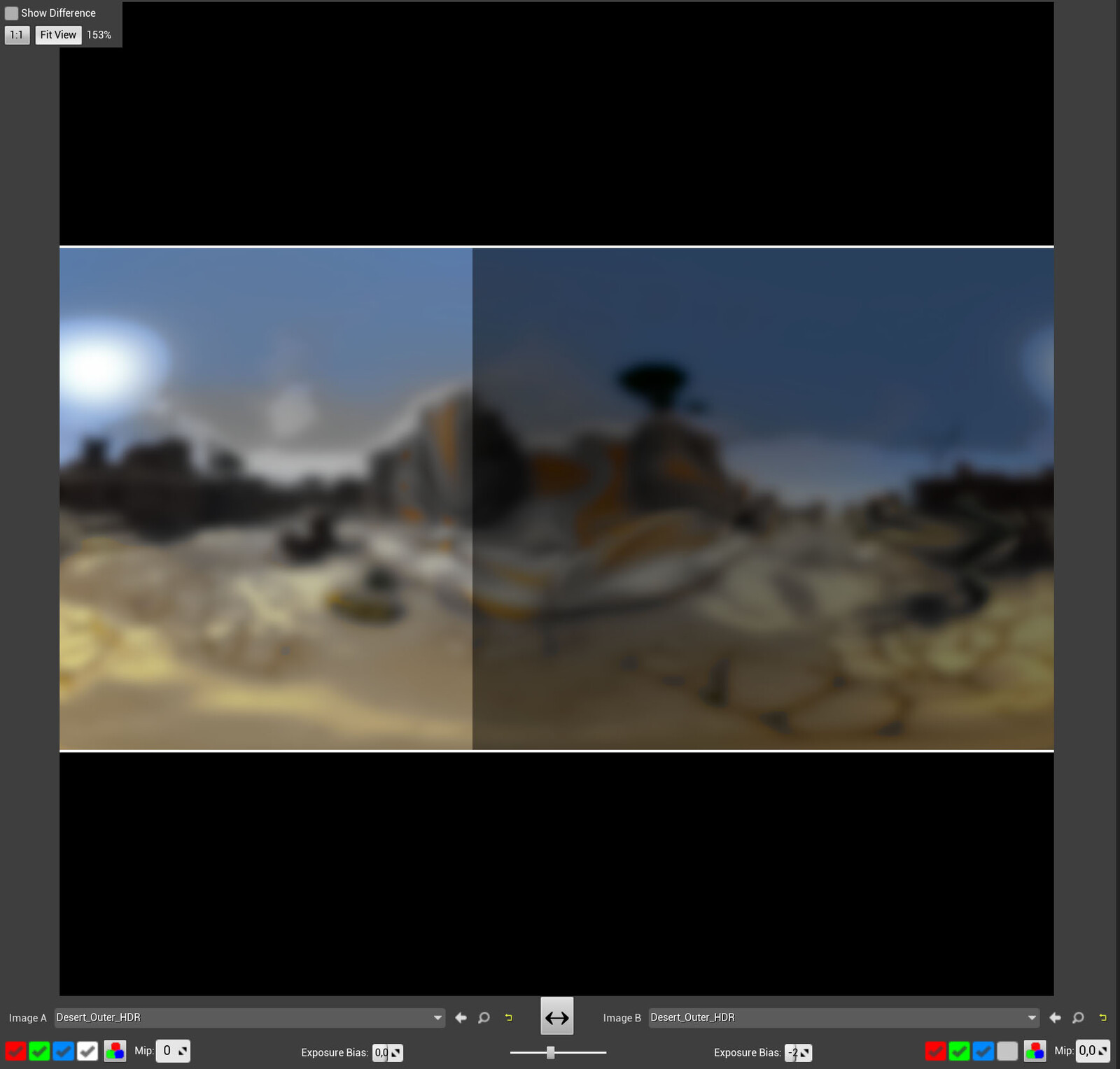Checking how different exposures look on a cubemap.