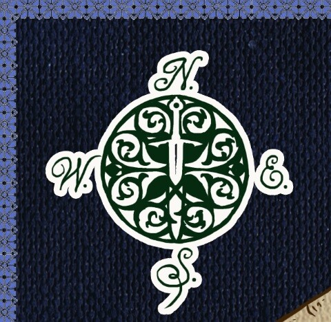 
The compass was created with a combination of an ornate weave and a subtle knife through the centre.