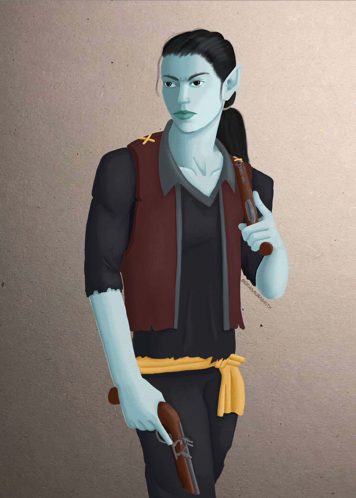 Zarko, Aquatic Elf Gunslinger - Client Commission