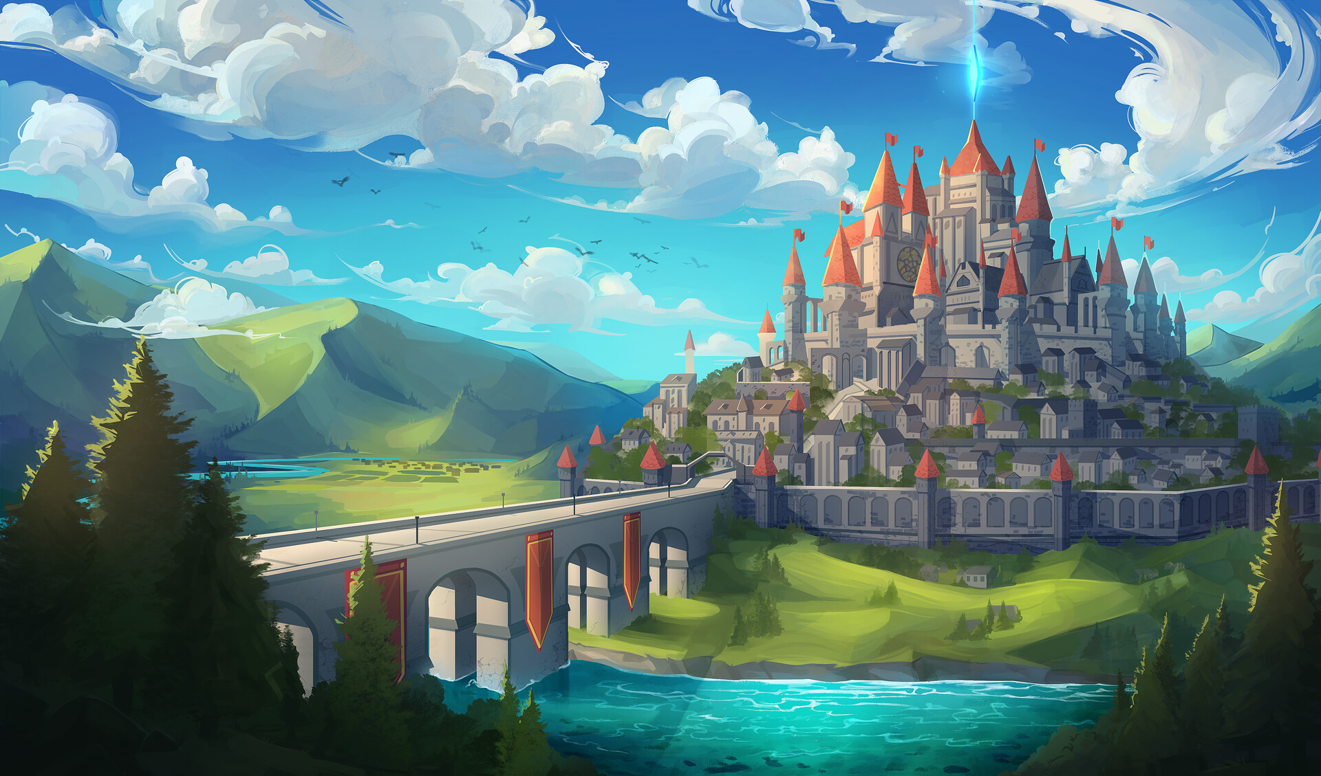 ArtStation - Castle painting