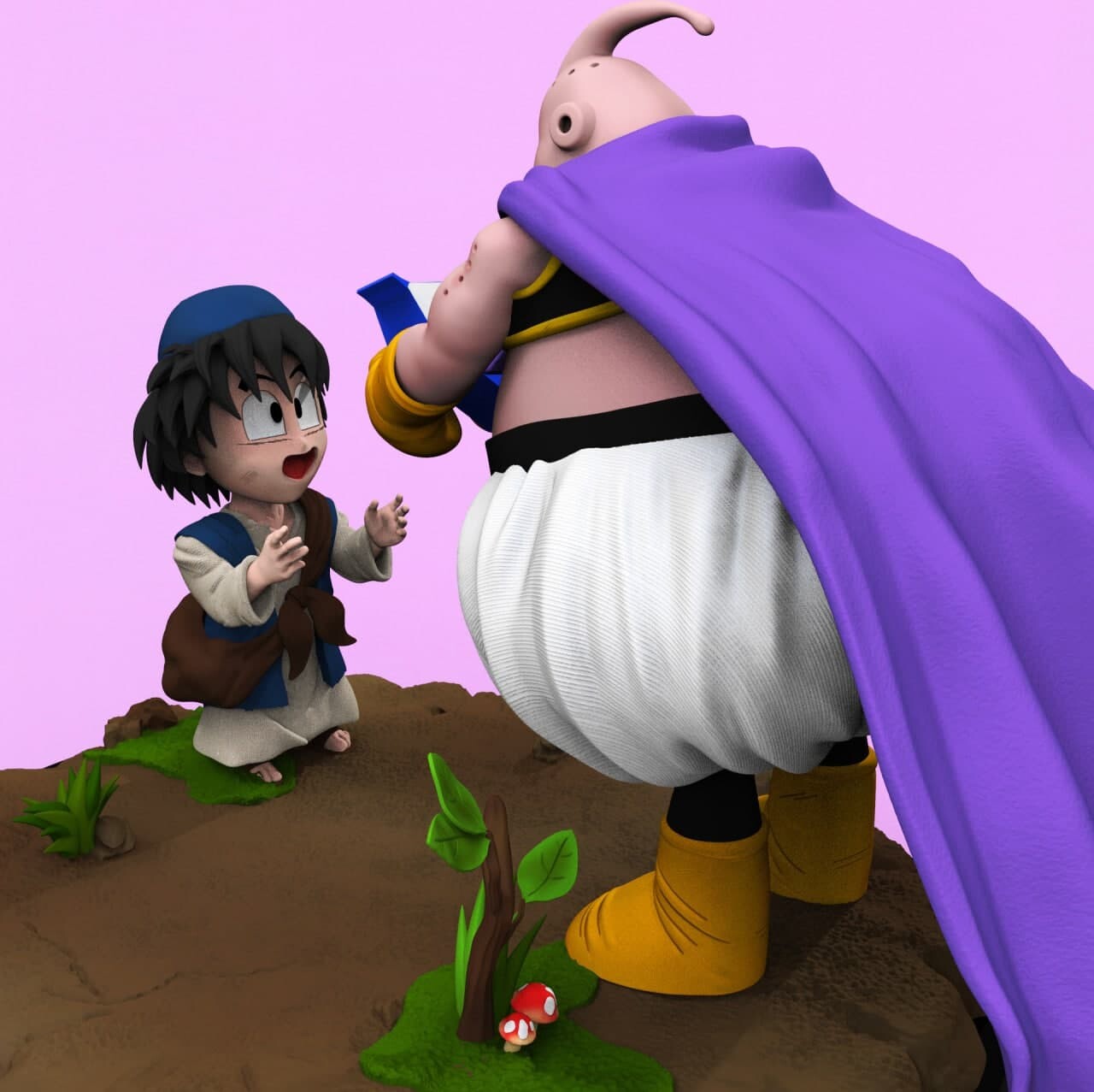 ArtStation - Fat Boo and Milk Boy - Dragon Ball Z