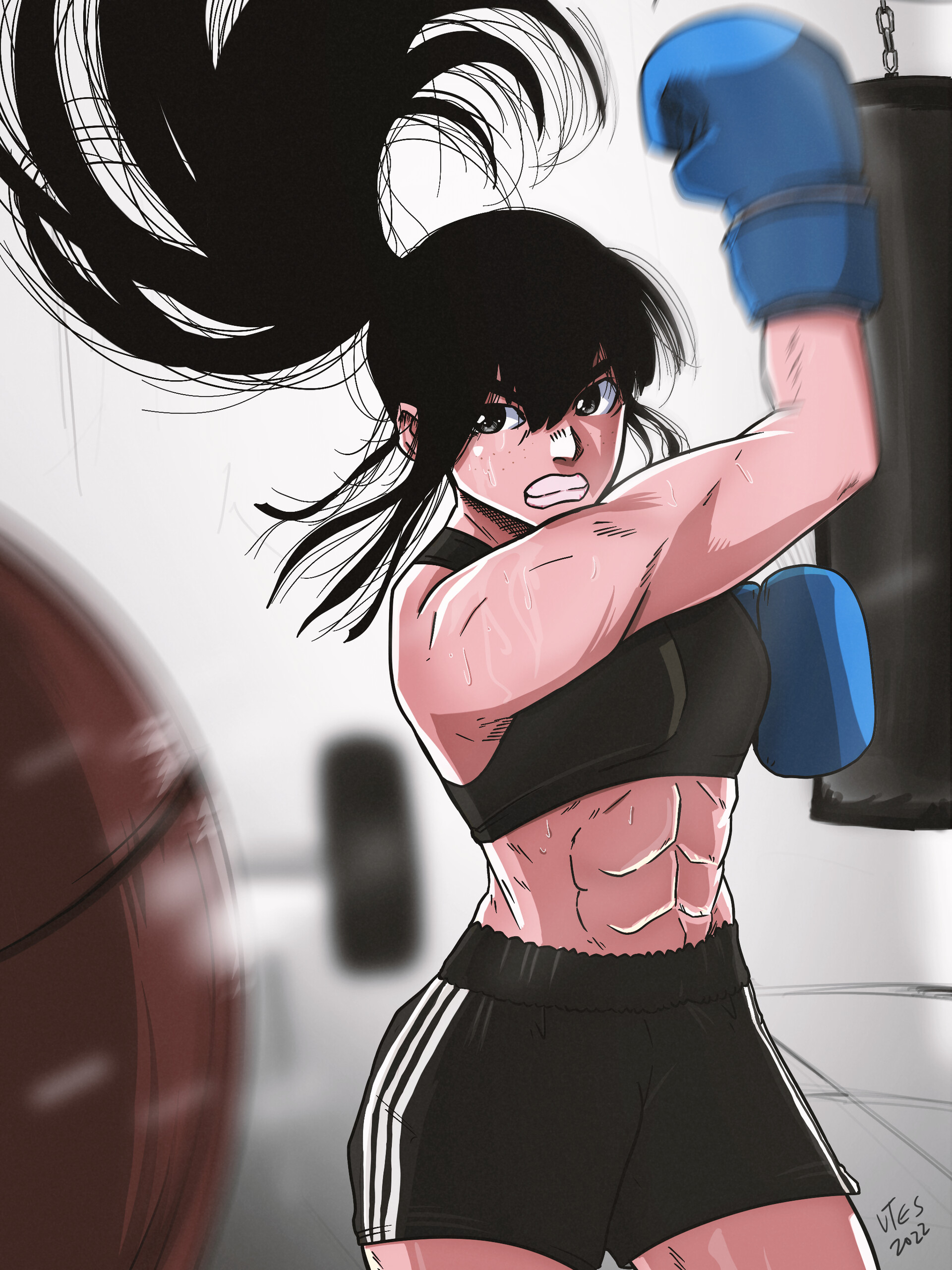 Japanese anime female boxing boxing gloves AI by dolendolen on DeviantArt