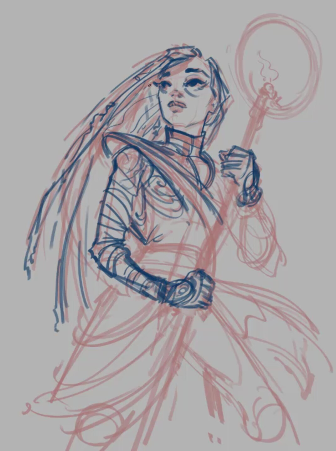 a second sketch pass to refine details