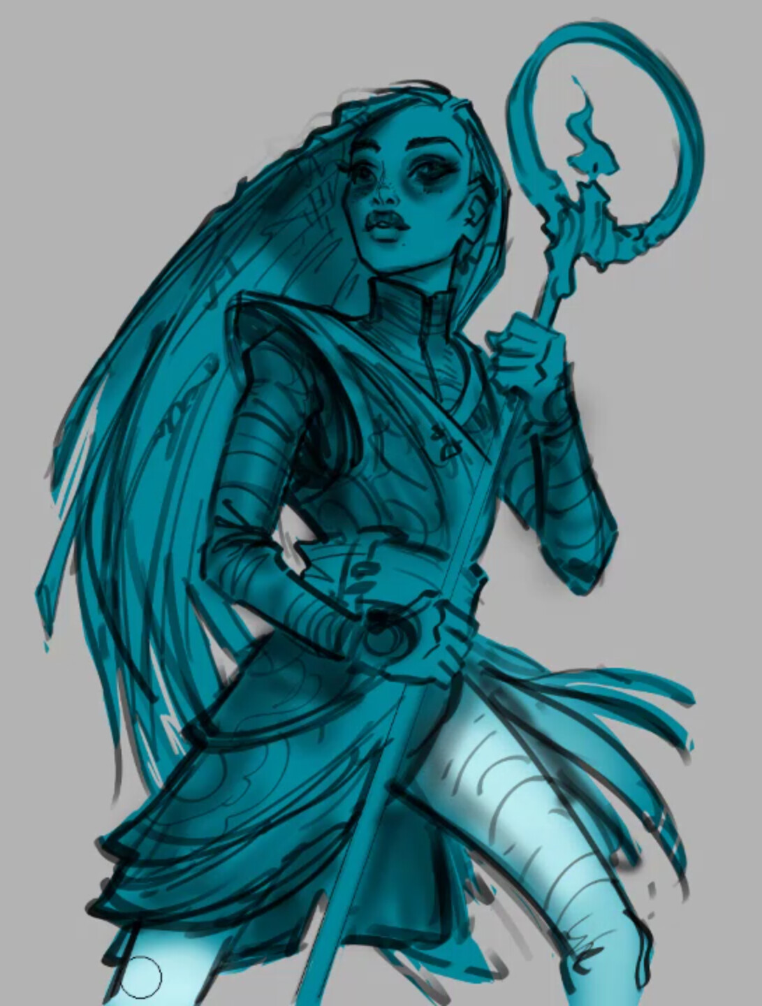 yet another pass of linework then blocking in color
