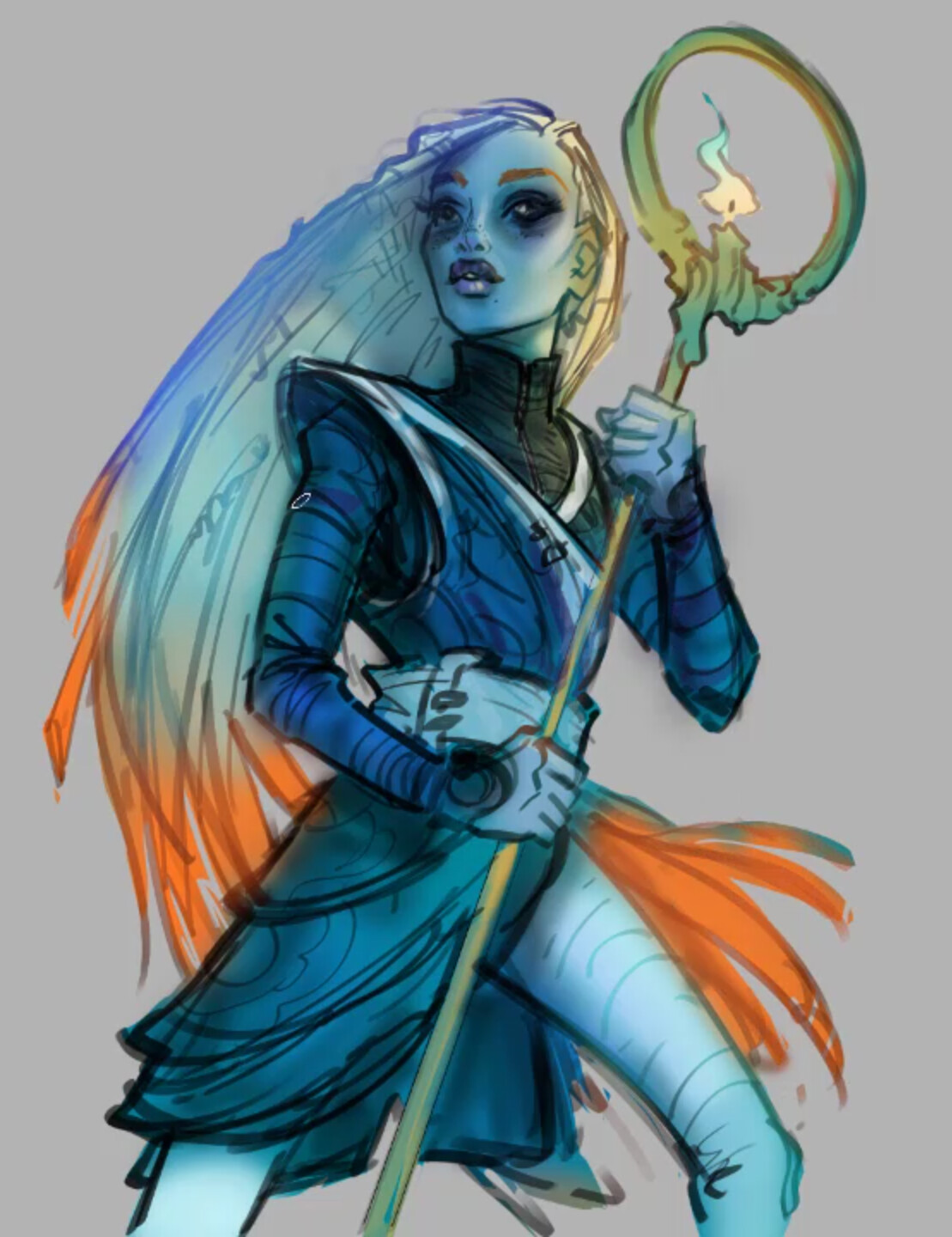 local color added and lighting beginning to be established 