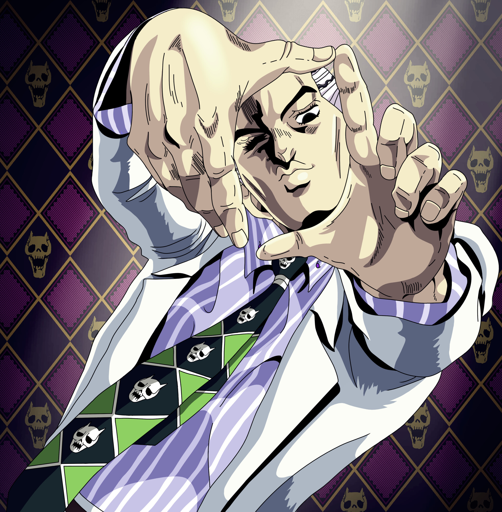 Yoshikage Kira Pose Yoshikage Kira My Name And Background Jojo's