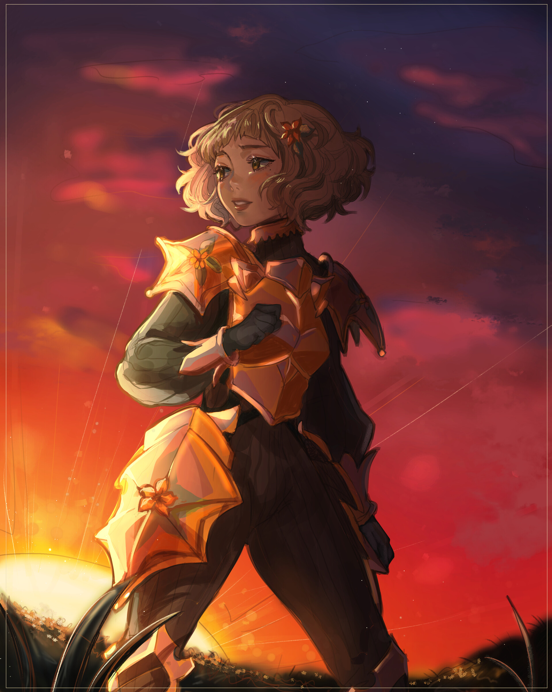 ArtStation (Sophomore Year) Flower Knight Concept and Final