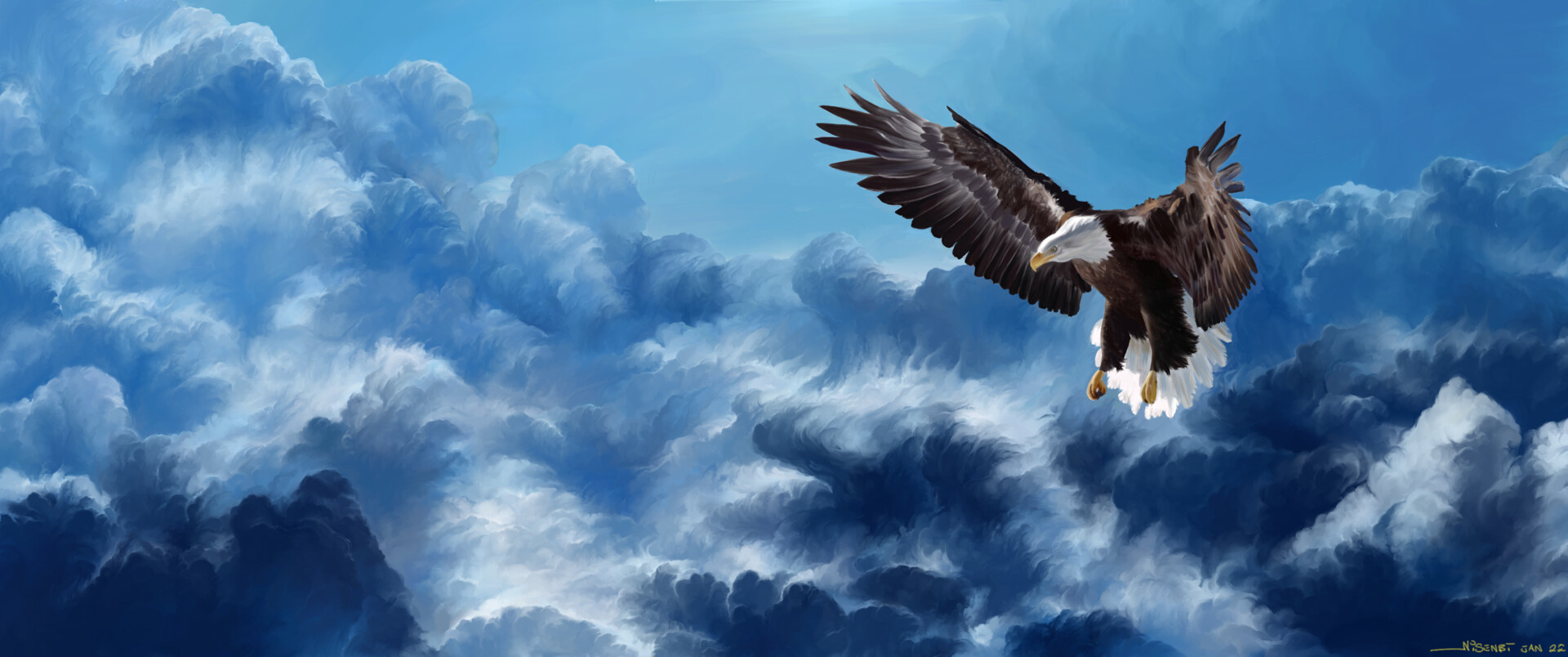 Artstation eagle above a storm