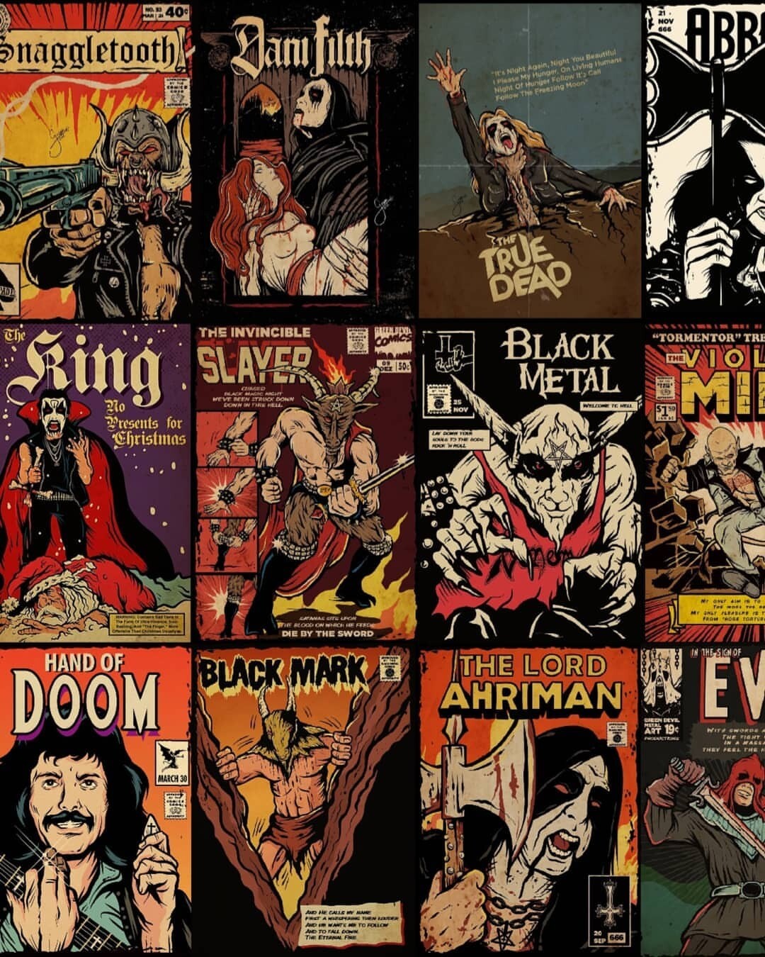 ArtStation Horror, hard rock and heavy metal retro posters