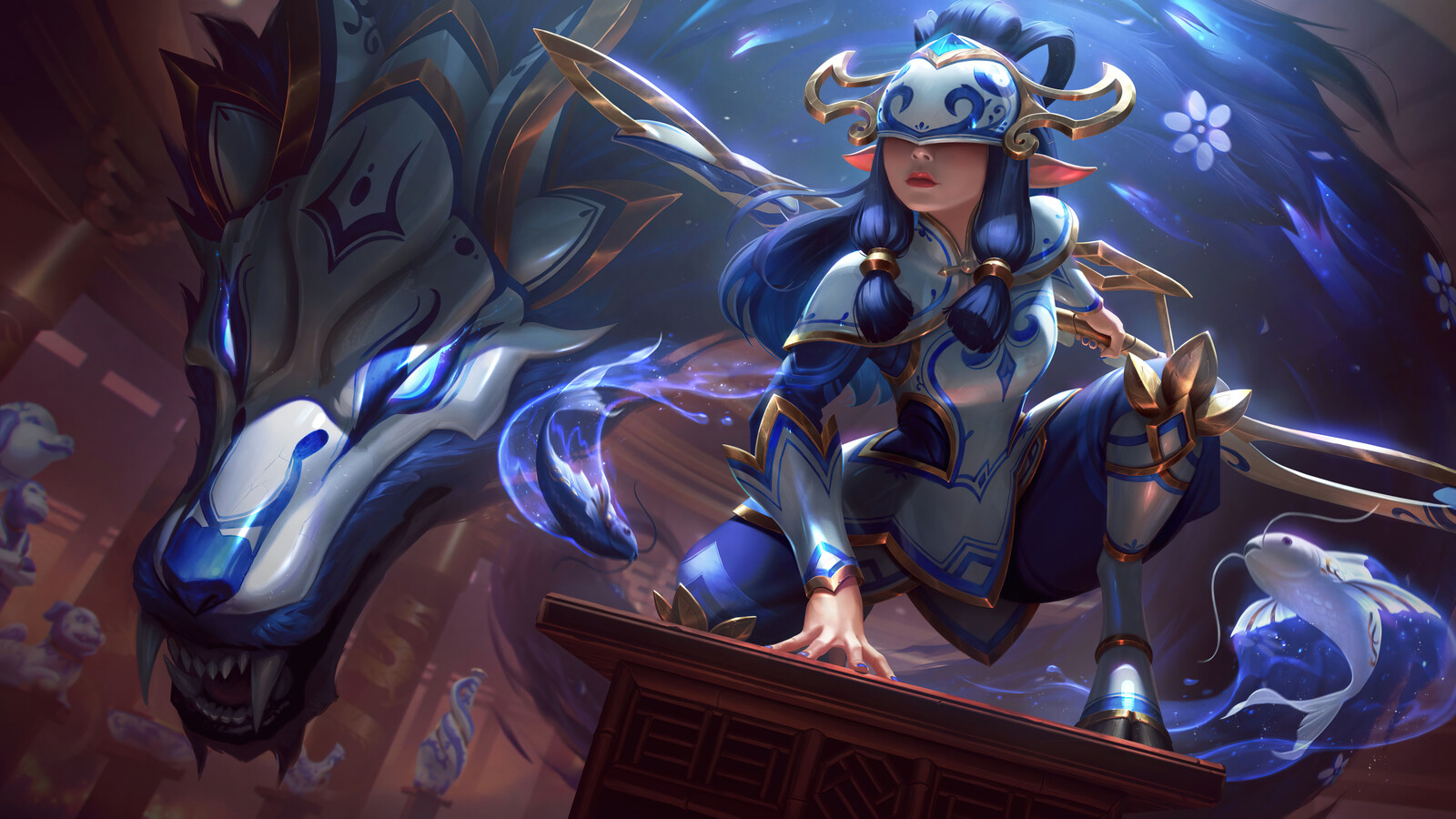 Riot Version. They changed their mind about the top lighting and made the values deeper for the portrait so it looks better in-game.